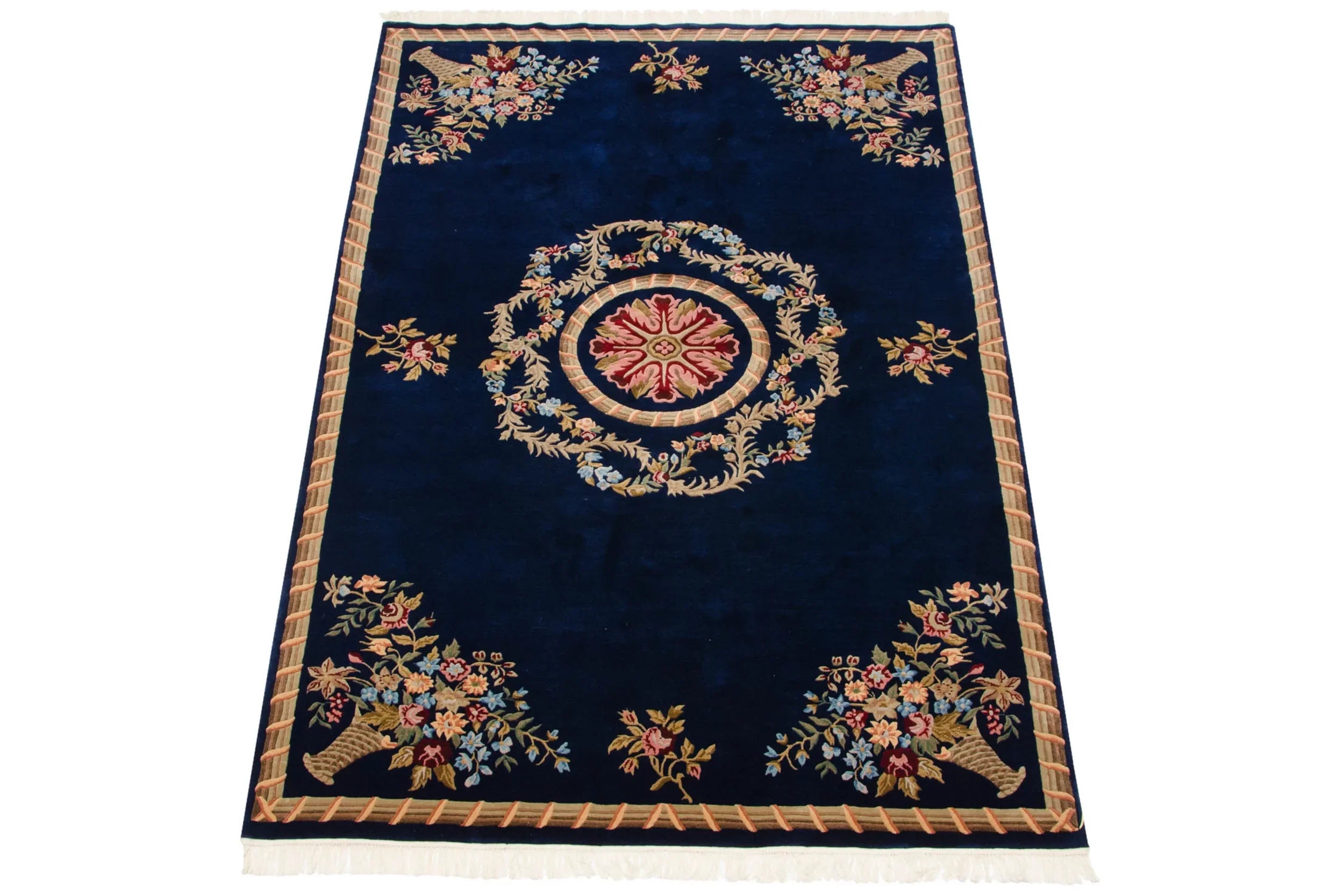 6x9 Vintage Indian Aubusson Design Carpet by Old New House® - product image 11 for Resin Society