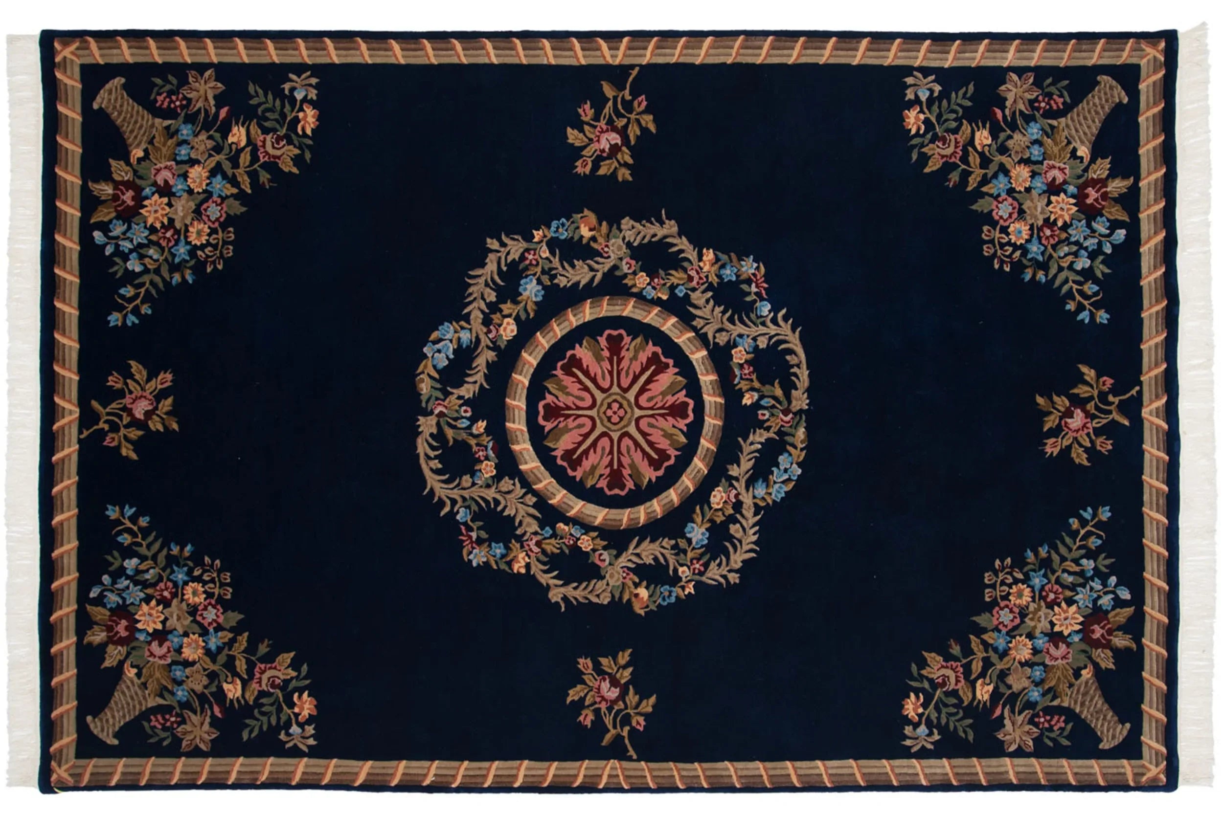 6x9 Vintage Indian Aubusson Design Carpet by Old New House® - product image 14 for Resin Society