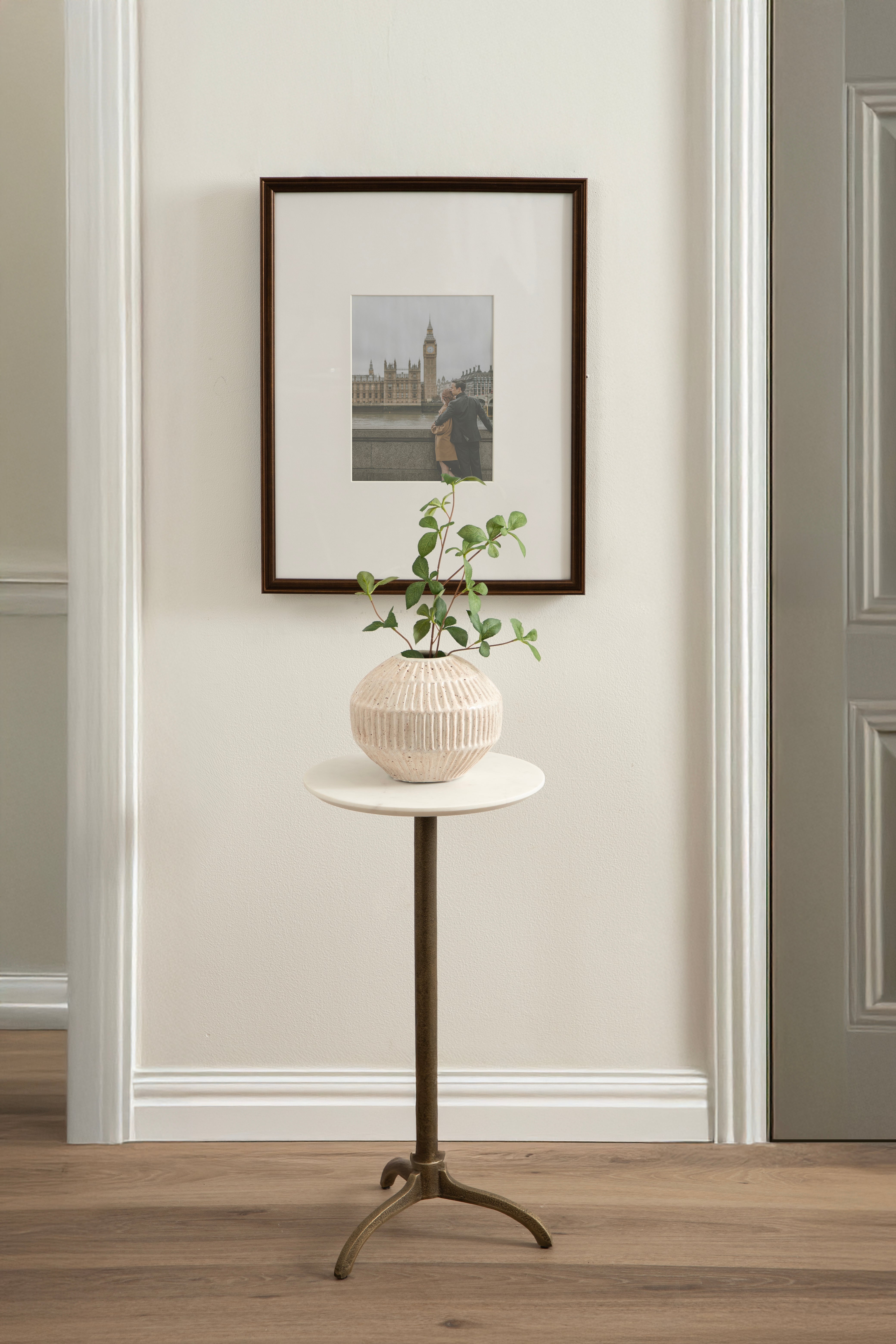 Henshall Marble and Metal Round Side Table