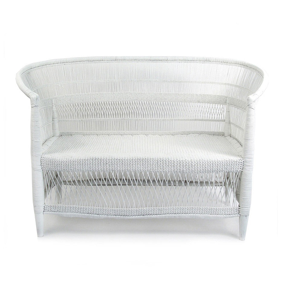 Malawi Cane Loveseat - White by Mbare Ltd - main product image for Resin Society