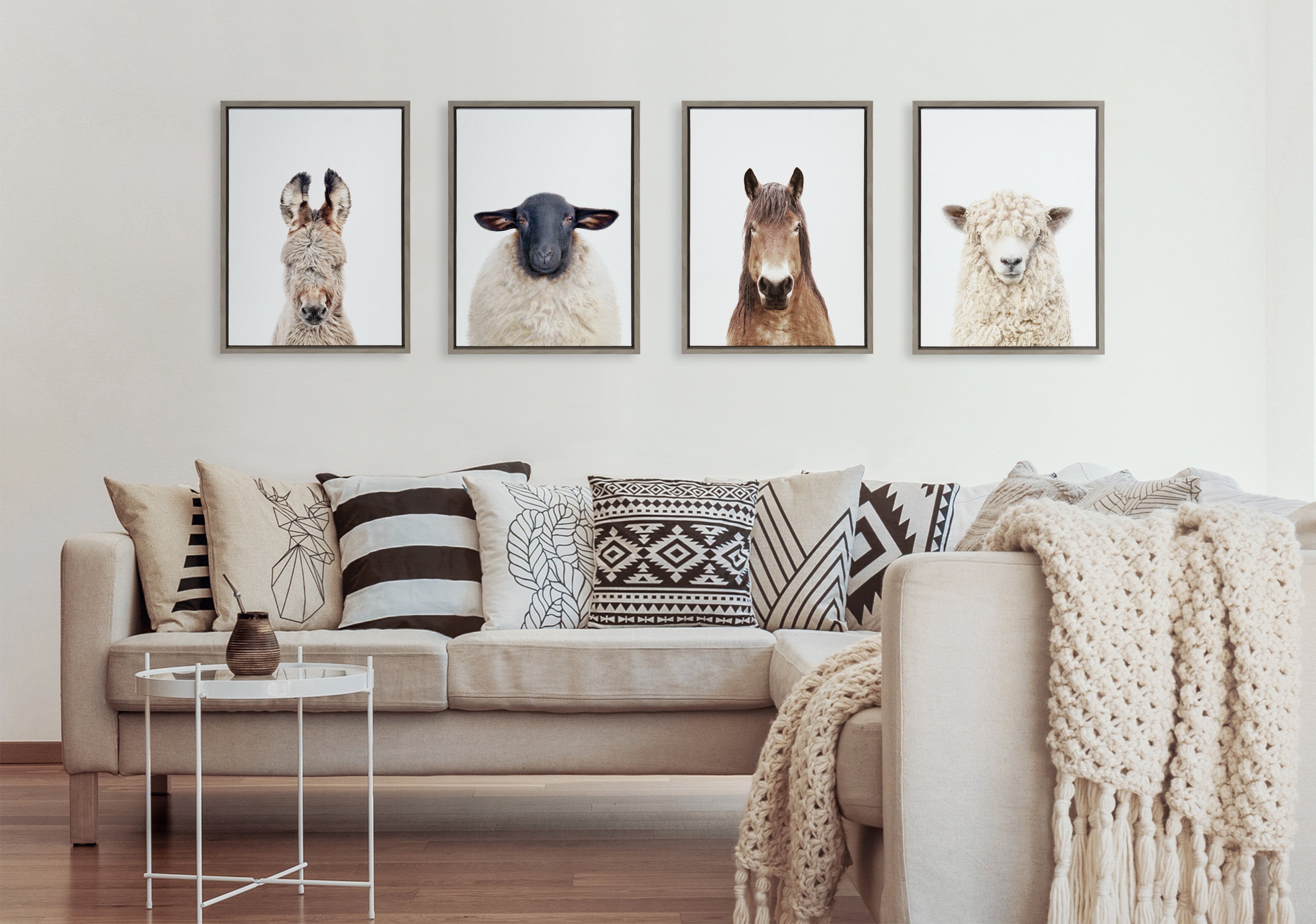 Sylvie Animal Studio Burro Portrait Framed Canvas by Amy Peterson Art Studio