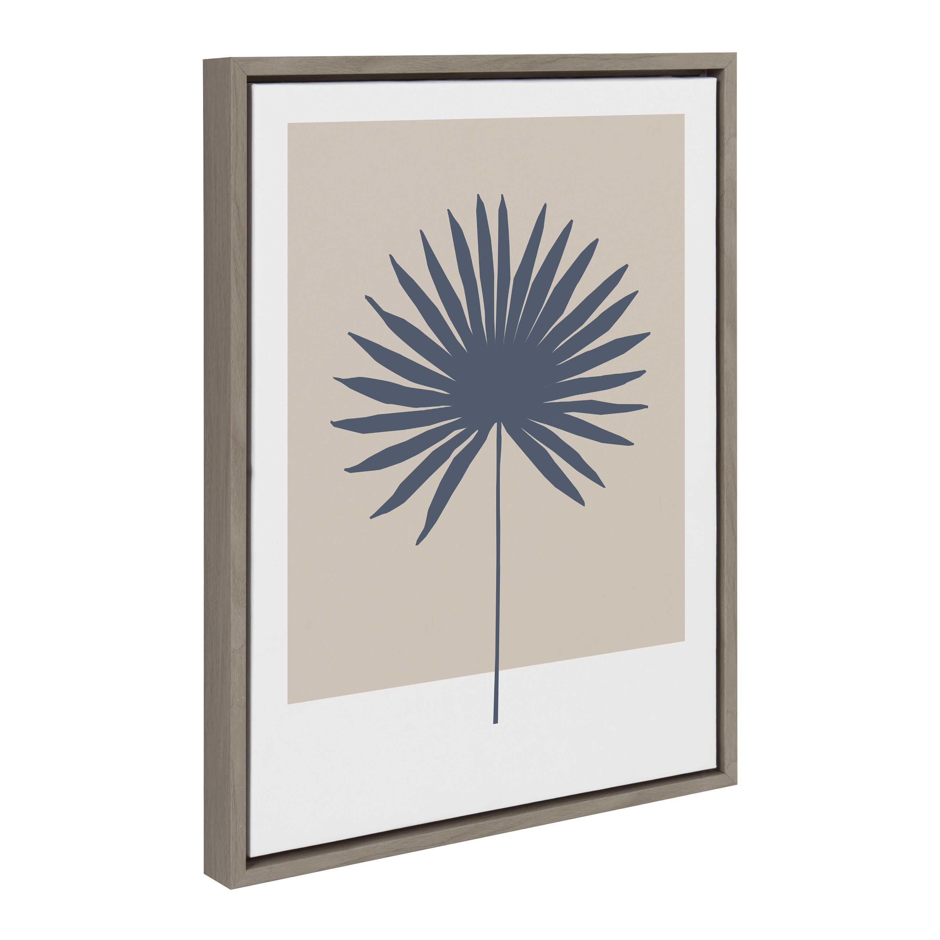 Sylvie Muted Tan and Blue Colorblock Botanical Palm Framed Canvas by kateandlaurel - product image 13 for Resin Society