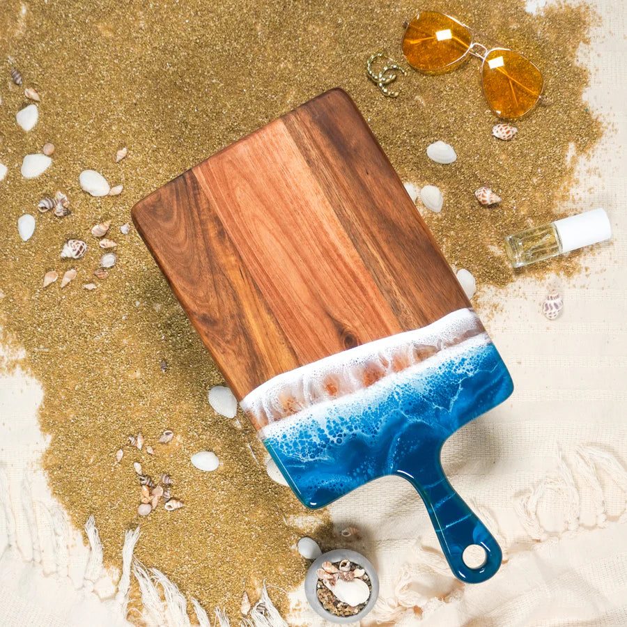 Medium Acacia Cheese Board with resin accents by Lynn & Liana Designs