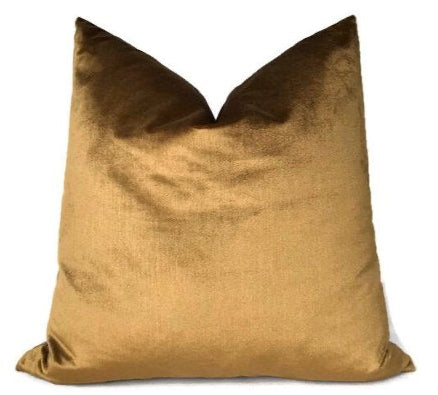 Venetian Silk Velvet Pillow Cover in Mink color displayed on a surface