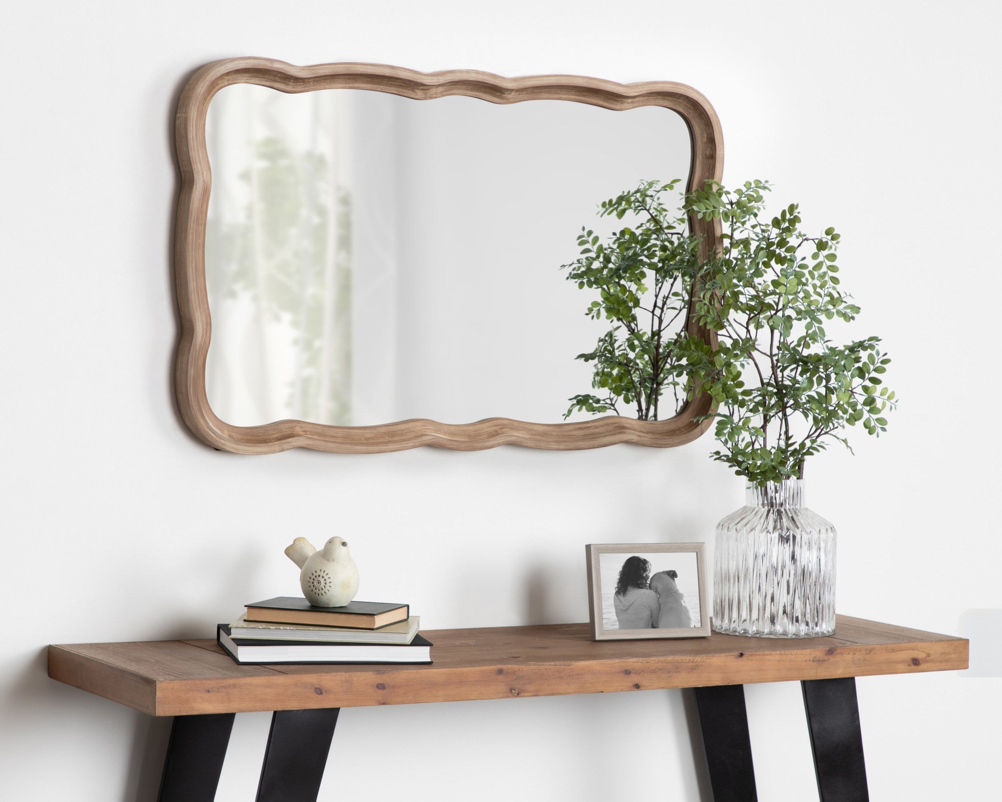 Hatherleigh Scallop Wood Wall Mirror by kateandlaurel - product image 5 for Resin Society