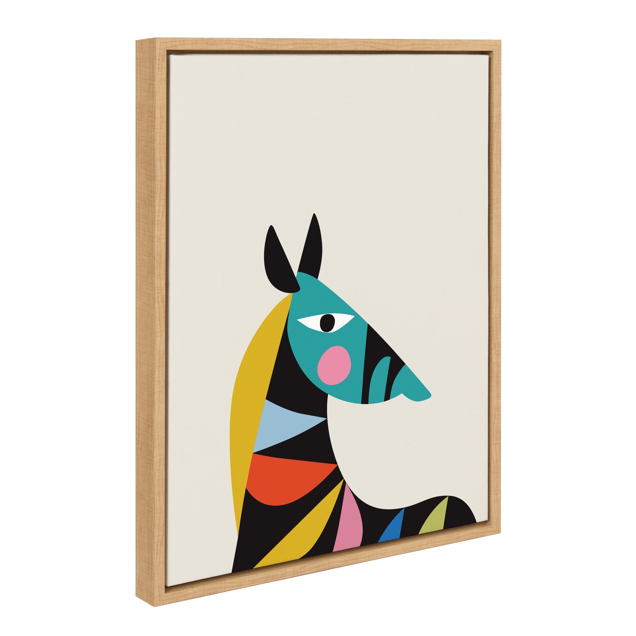 Sylvie Mid Century Modern Baby Zebra Framed Canvas by kateandlaurel - product image 2 for Resin Society