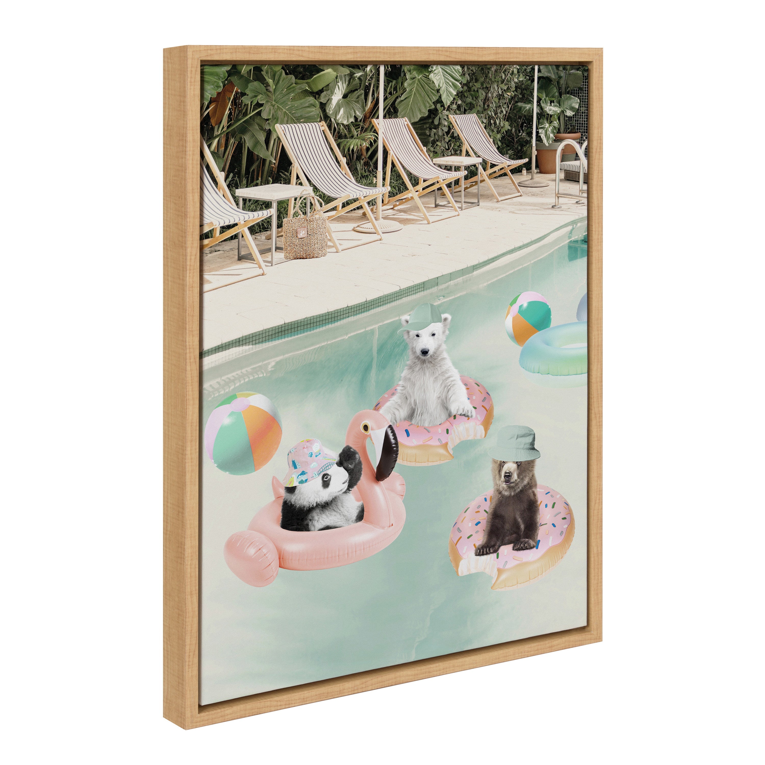 Sylvie Pool Party Framed Canvas by July Art Prints