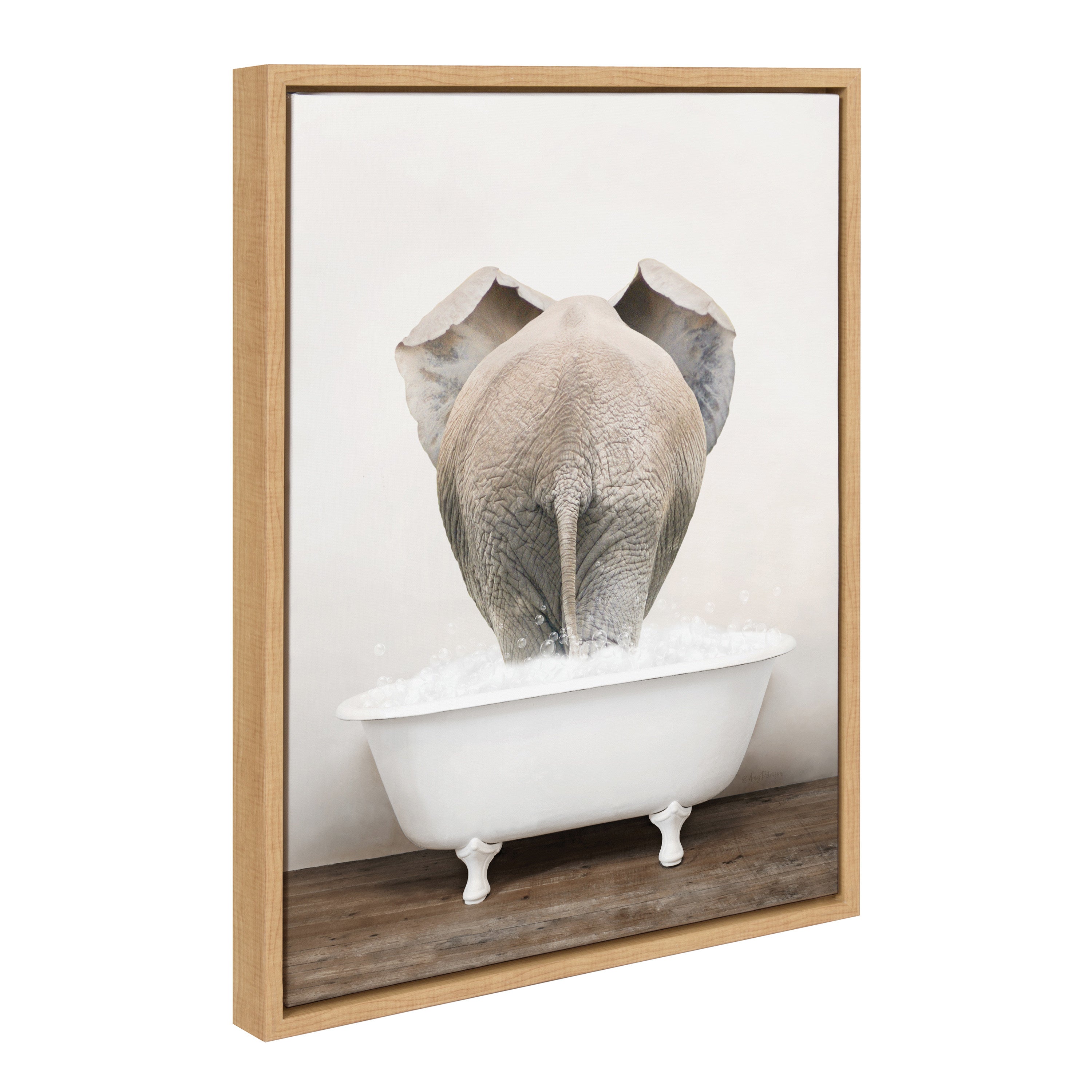 Sylvie Elephant Back in Rustic Bath Framed Canvas by kateandlaurel - product image 7 for Resin Society