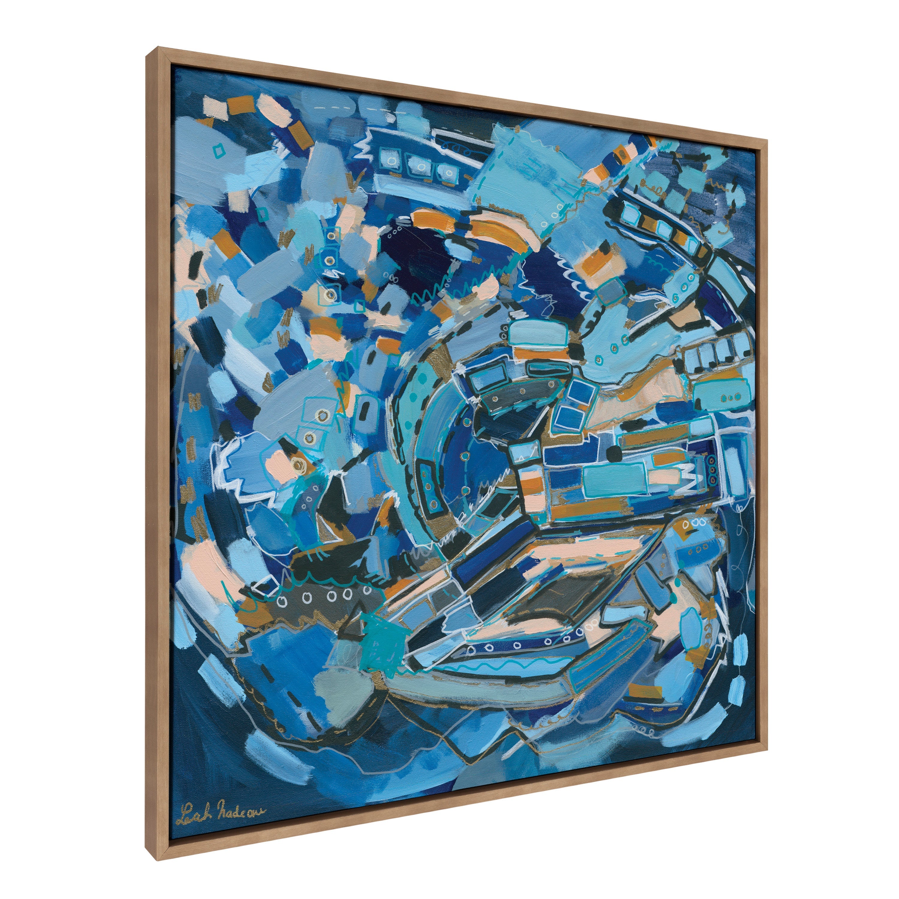 Sylvie Blue Dream Framed Canvas by Leah Nadeau by kateandlaurel - product image 2 for Resin Society