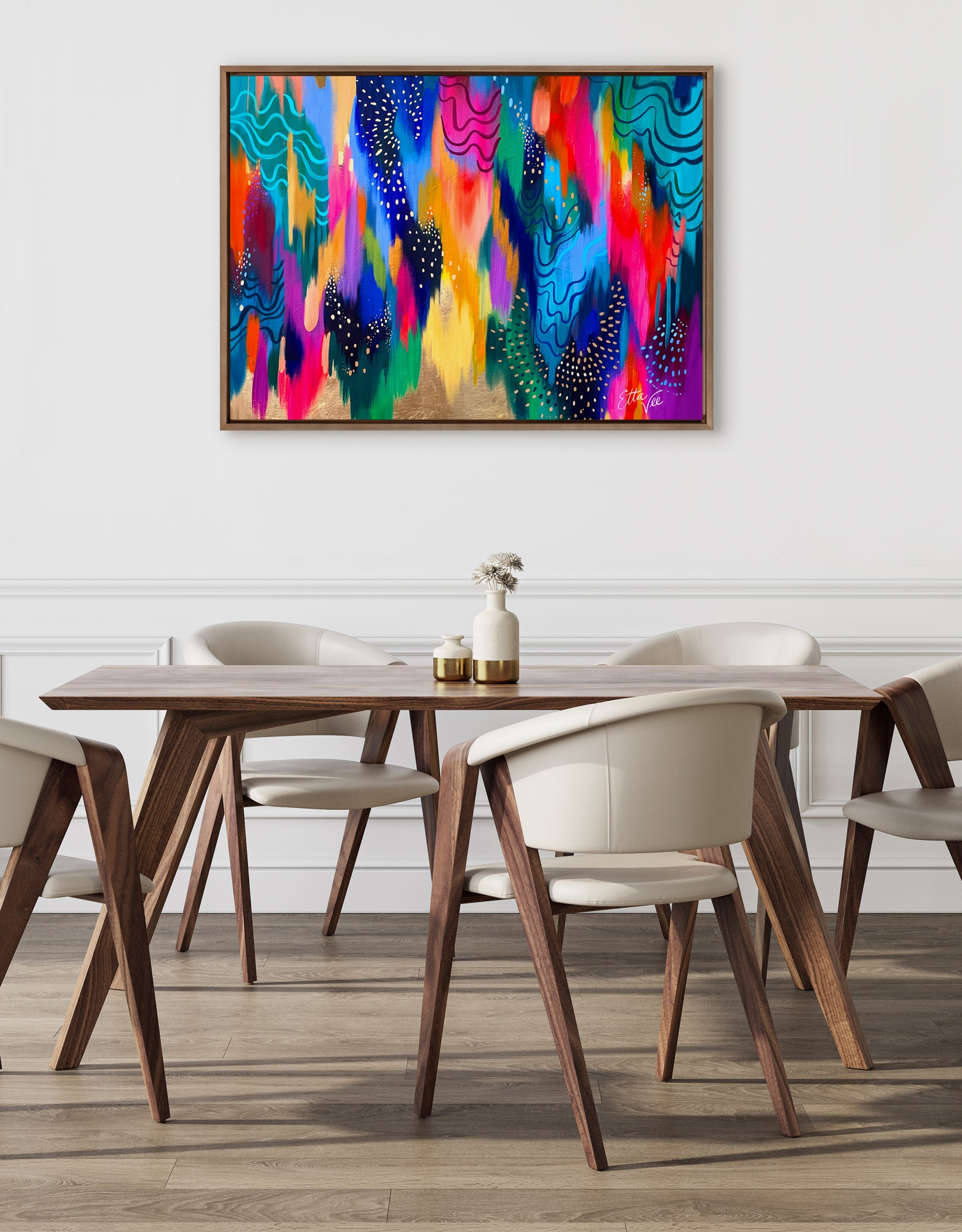Sylvie EV Brushstroke 128 Framed Canvas by Jessi Raulet