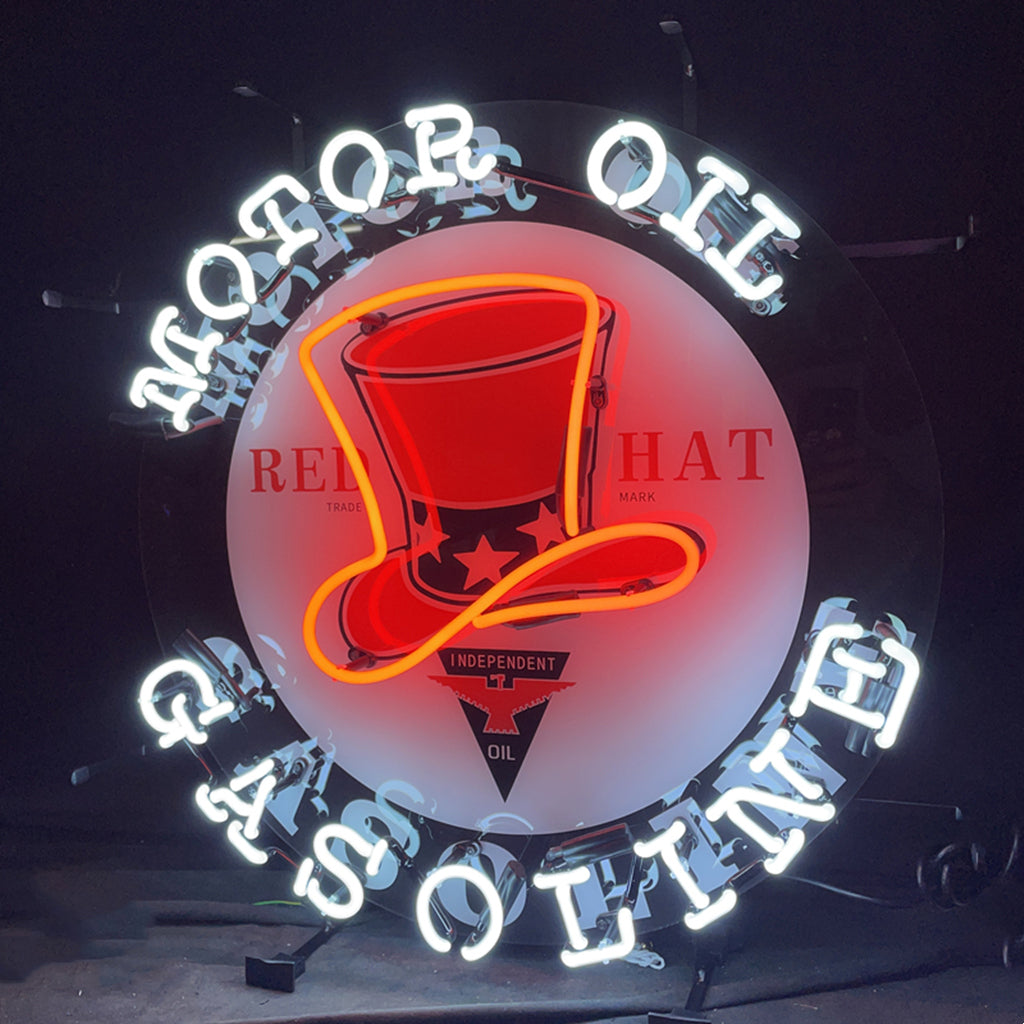 Motor Oil Gasoline Red Hats Neon Signs Light by Neon Signs Land - product image 2 for Resin Society