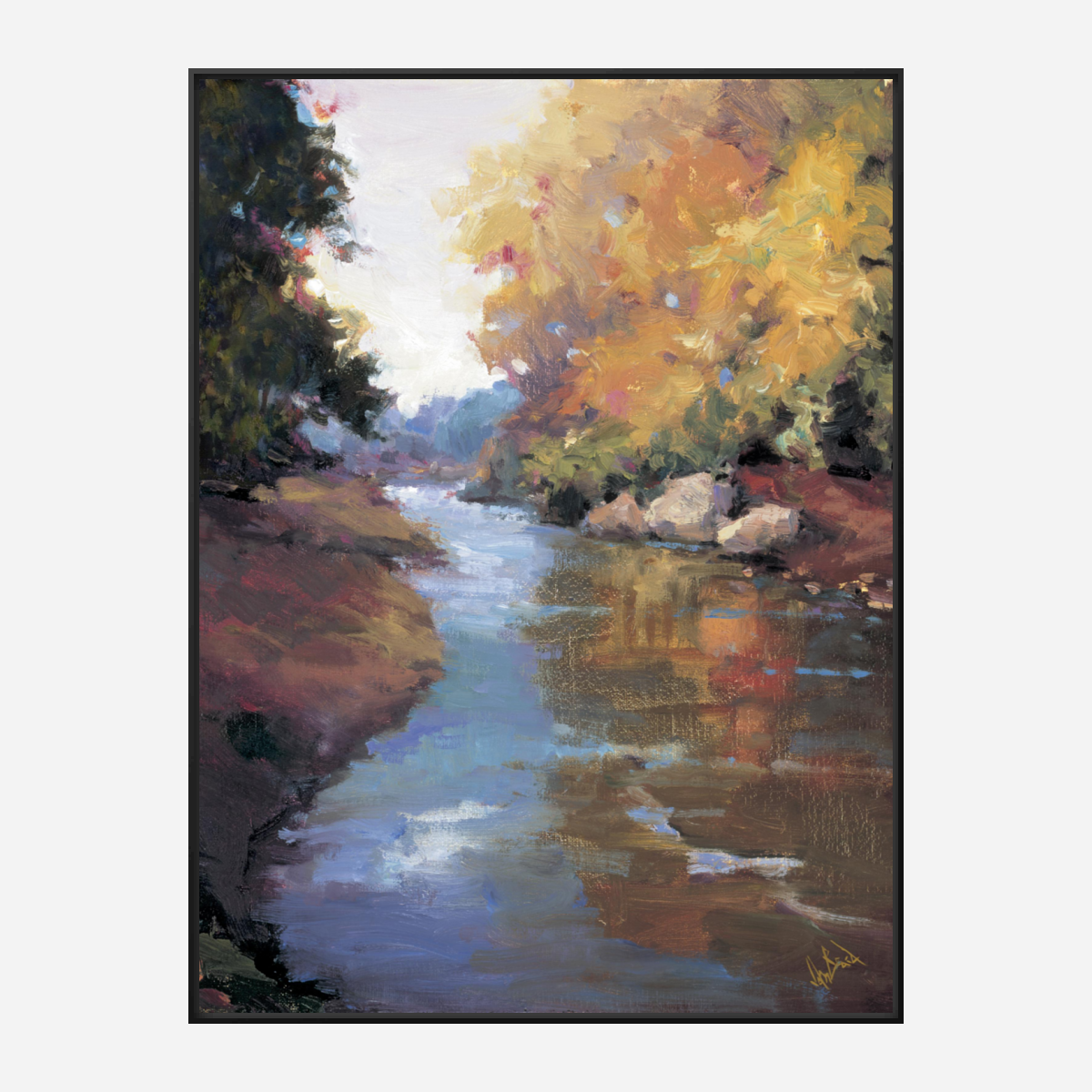 Mountain Stream Artist Enhanced Canvas Print by John Beard Collection - product image 5 for Resin Society