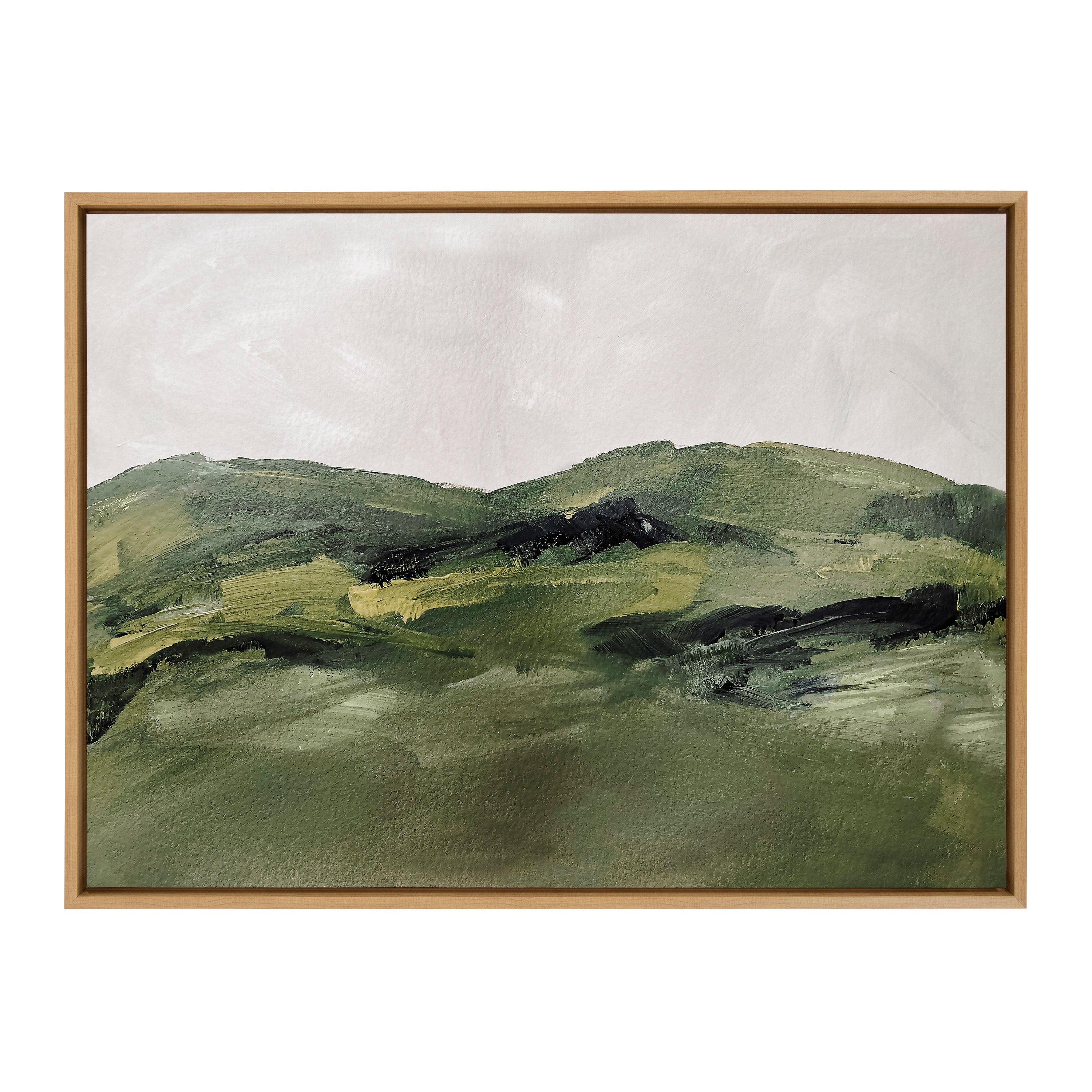 Sylvie Green Mountain Landscape Framed Canvas by Amy Lighthall