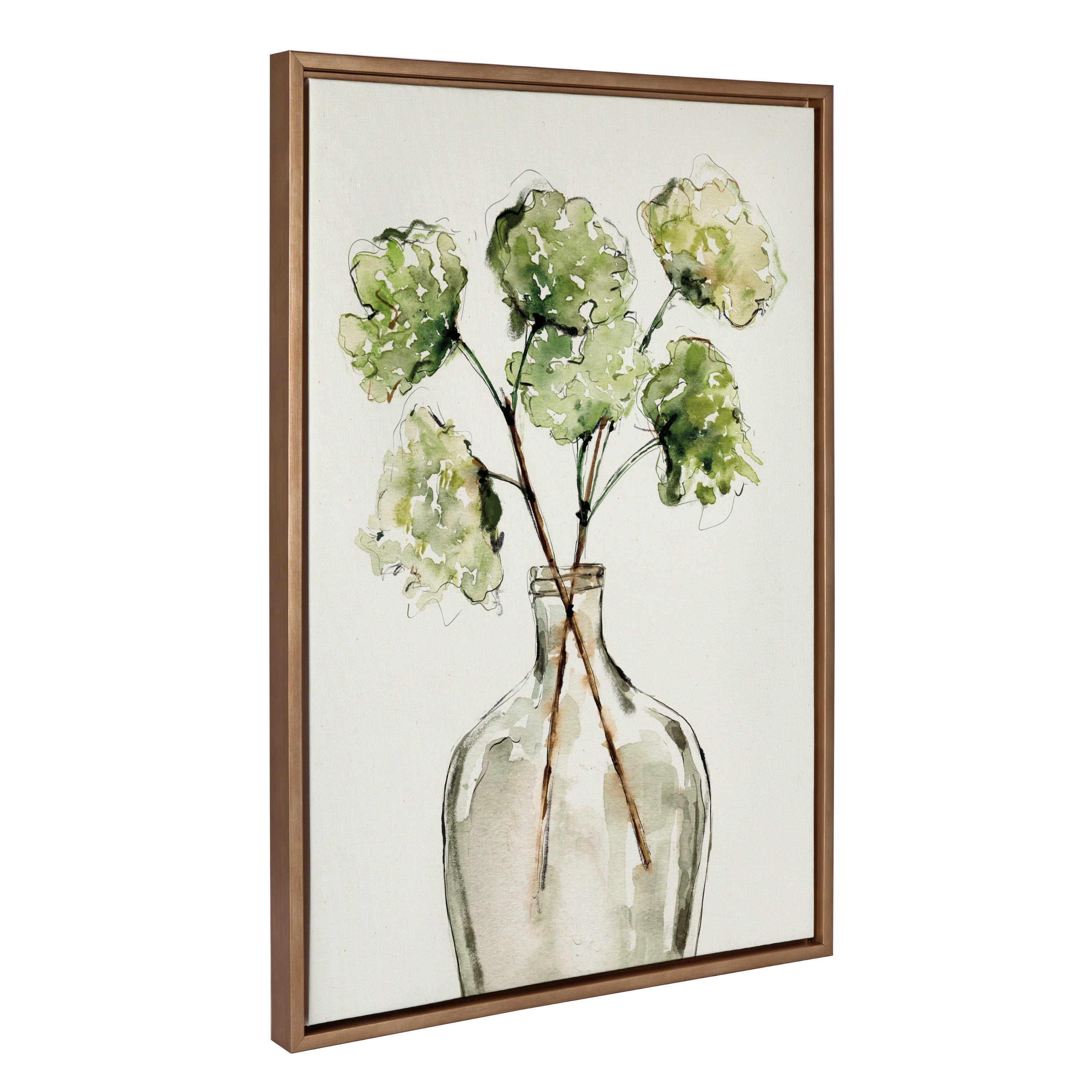 Sylvie Greenery Vase Framed Canvas by kateandlaurel - product image 11 for Resin Society