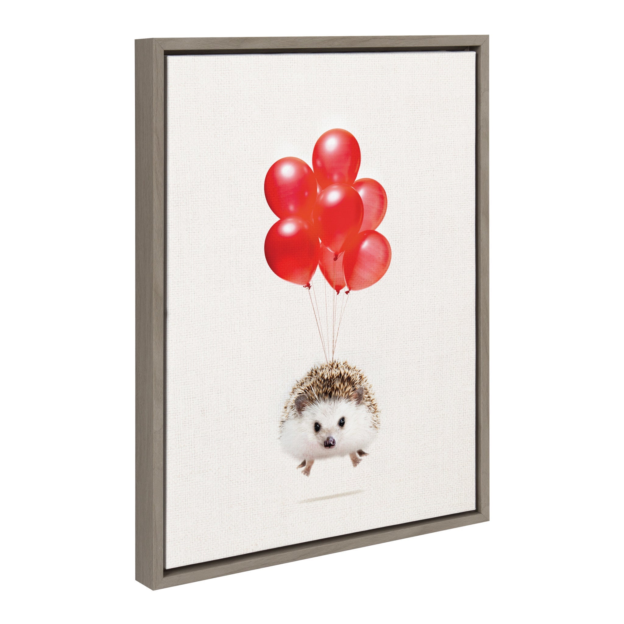 Sylvie Hedgehog Balloons Framed Canvas By Amy Peterson by kateandlaurel - product image 2 for Resin Society