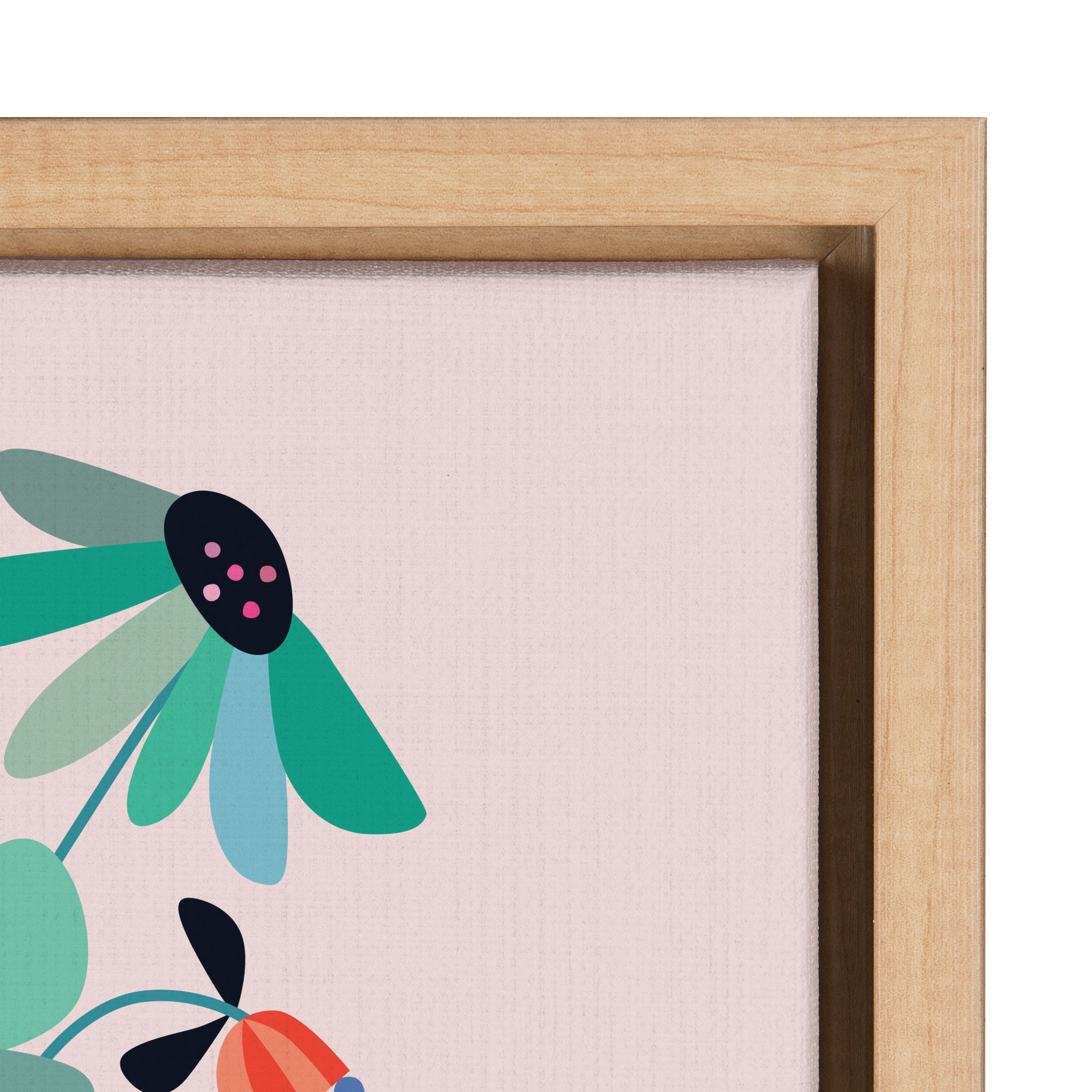 Sylvie Mid Century Modern Daisies Framed Canvas by kateandlaurel - product image 3 for Resin Society