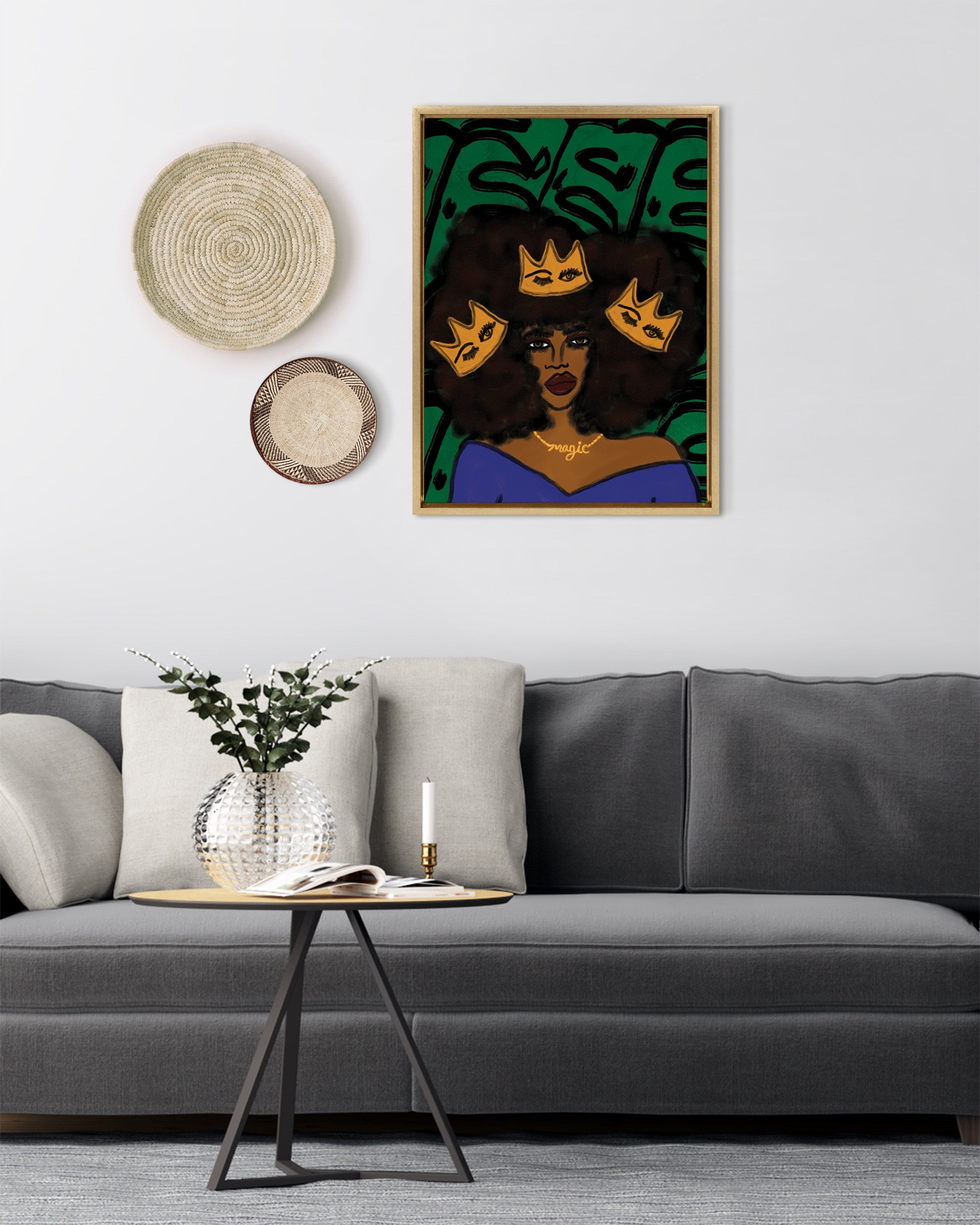 Sylvie Wear Your Crown Framed Canvas by kateandlaurel - product image 5 for Resin Society