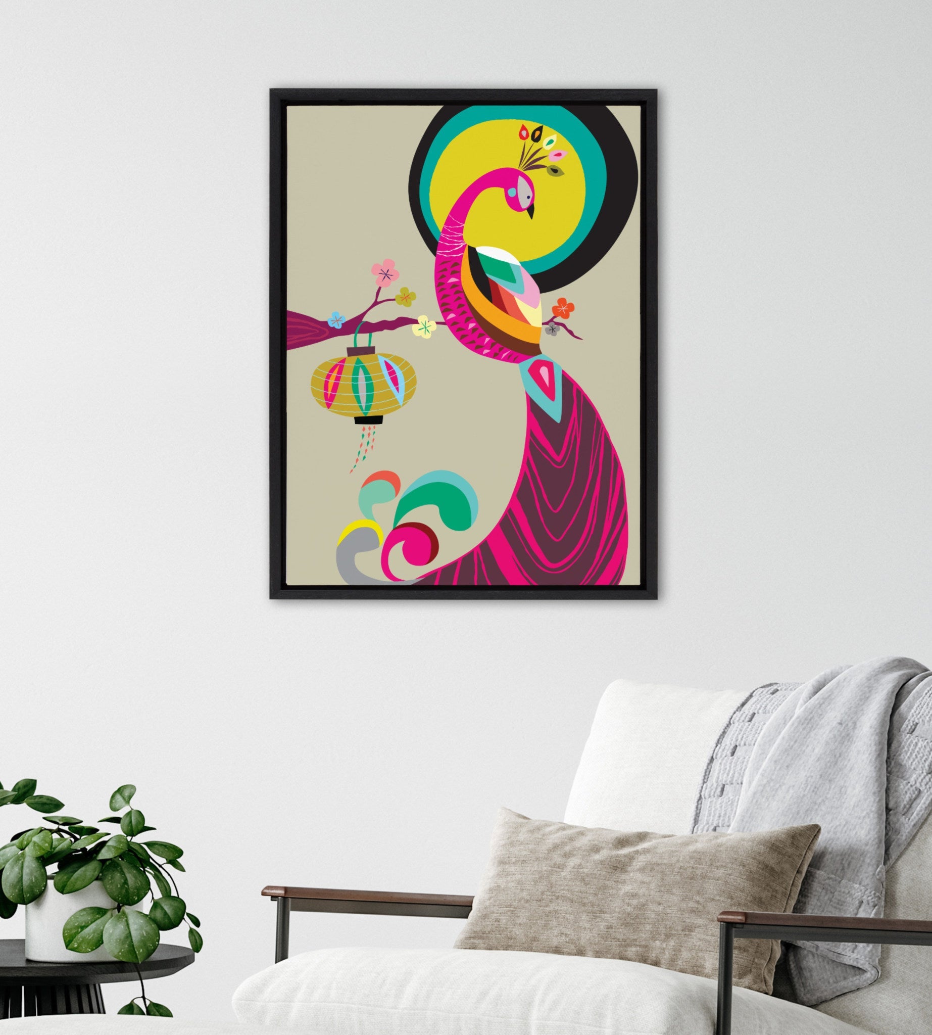 Sylvie Peacock Framed Canvas by Rachel Lee of My Dream Wall