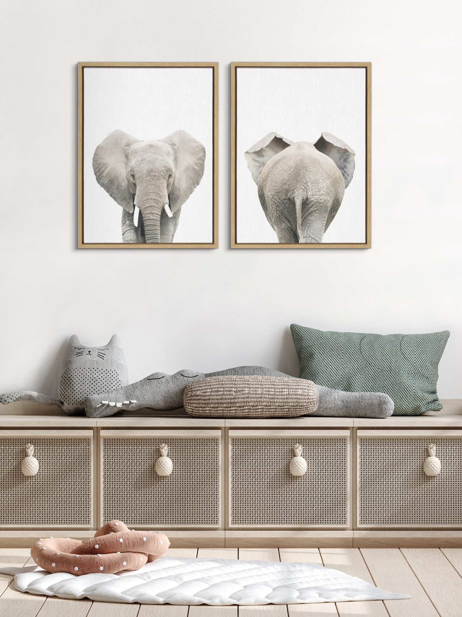 Sylvie Elephant Front and Back Framed Canvas Set by kateandlaurel - product image 9 for Resin Society