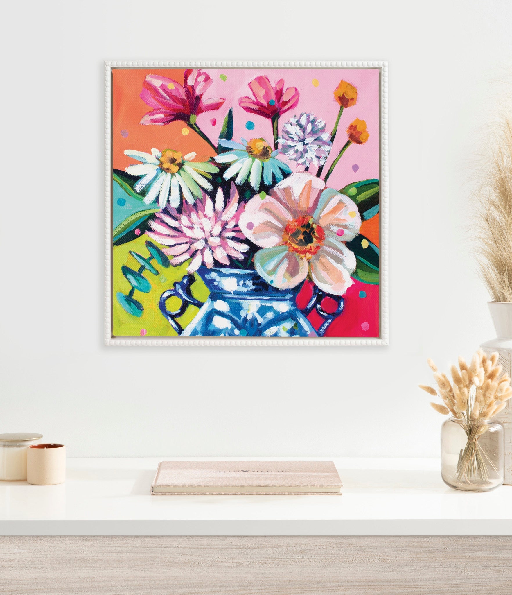 Sylvie Beaded Someone Buy Me Flowers Framed Canvas by Rachel Christopoulos