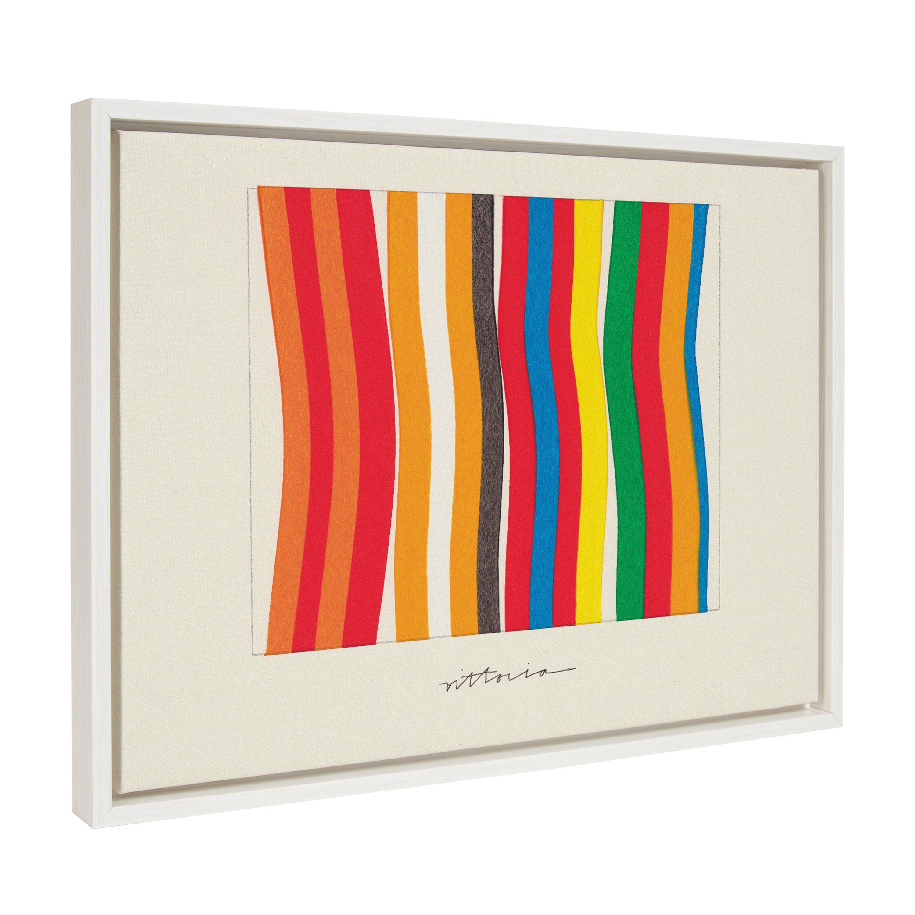 Sylvie Im Parallel to Myself framed canvas art by Amber Vittoria in a white frame