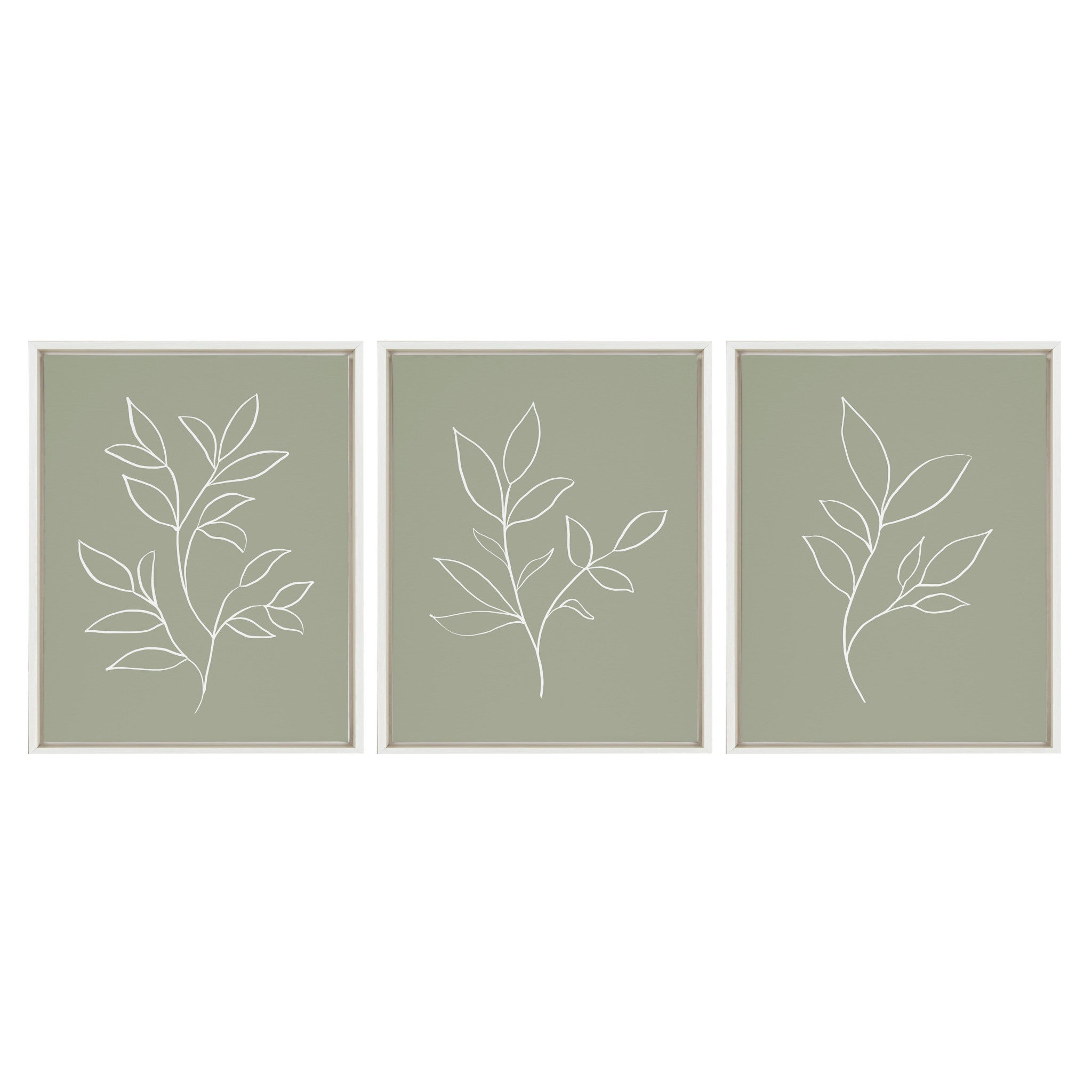 Sylvie Modern Sage Green Botanical Line Sketch Print 1 by kateandlaurel - product image 2 for Resin Society