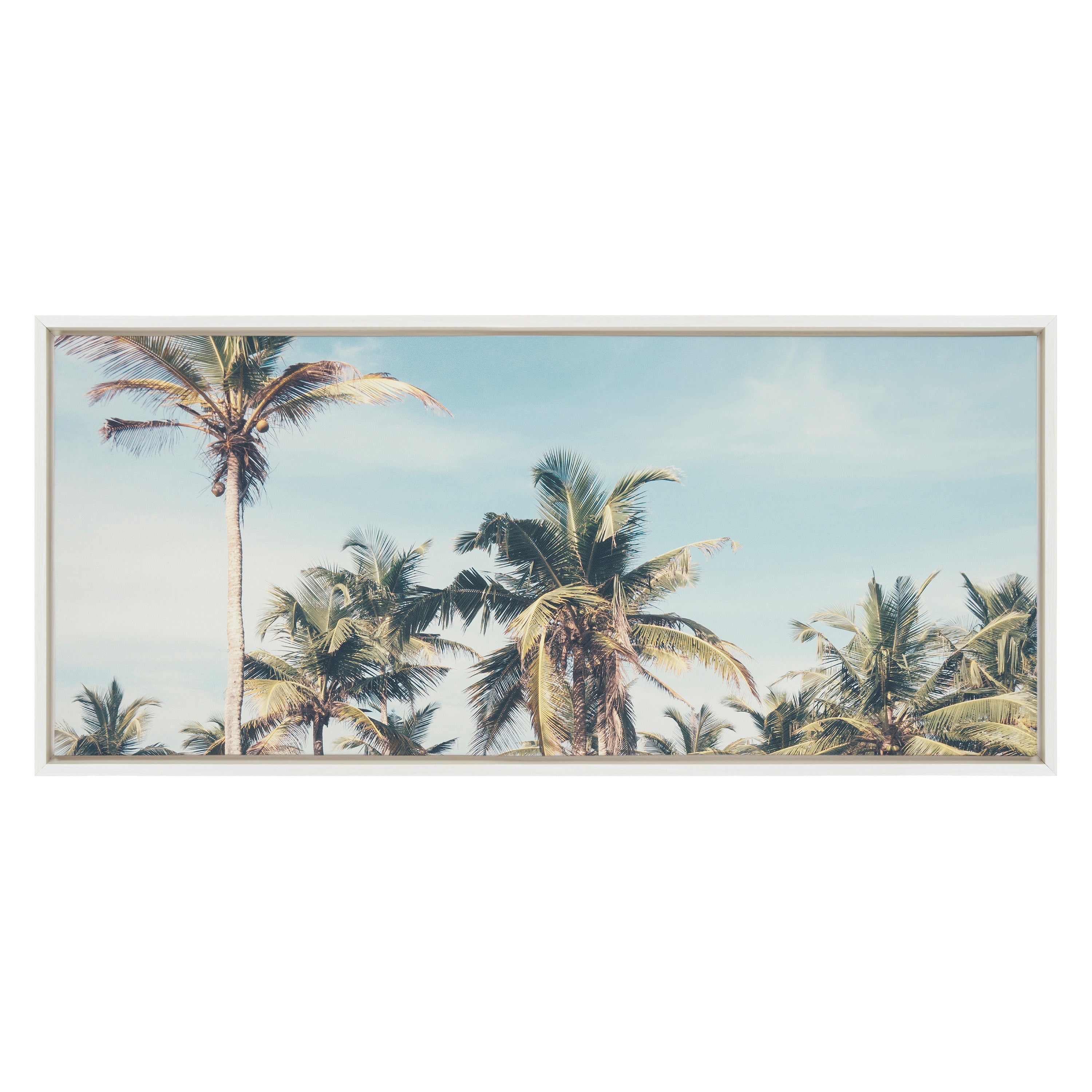 Sylvie Coastal Coconut Palm Tree Beach Framed Canvas by kateandlaurel - product image 8 for Resin Society