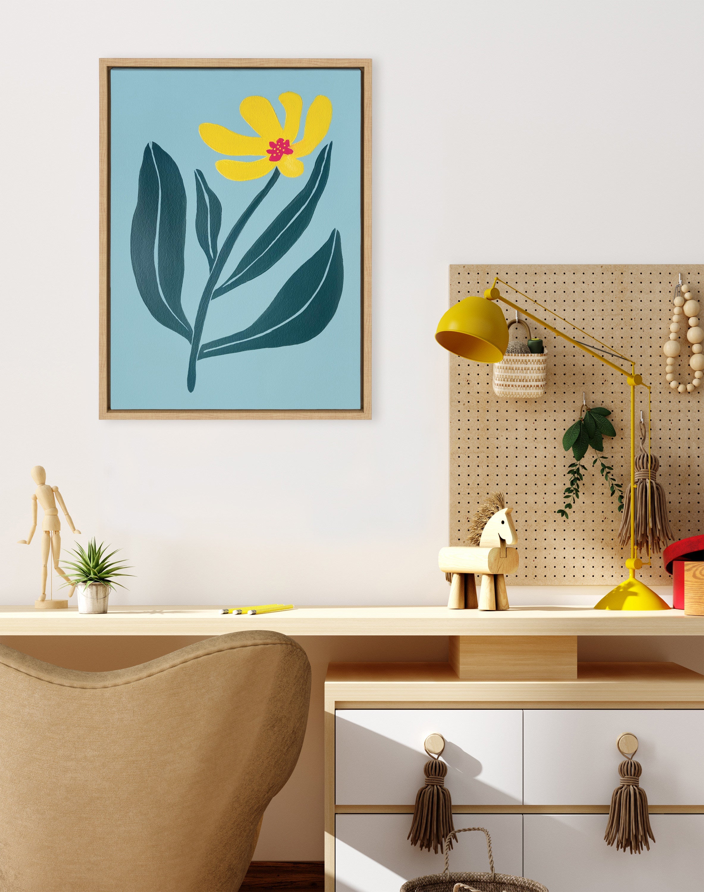 Sylvie Yellow Flower Framed Canvas by kateandlaurel - product image 10 for Resin Society