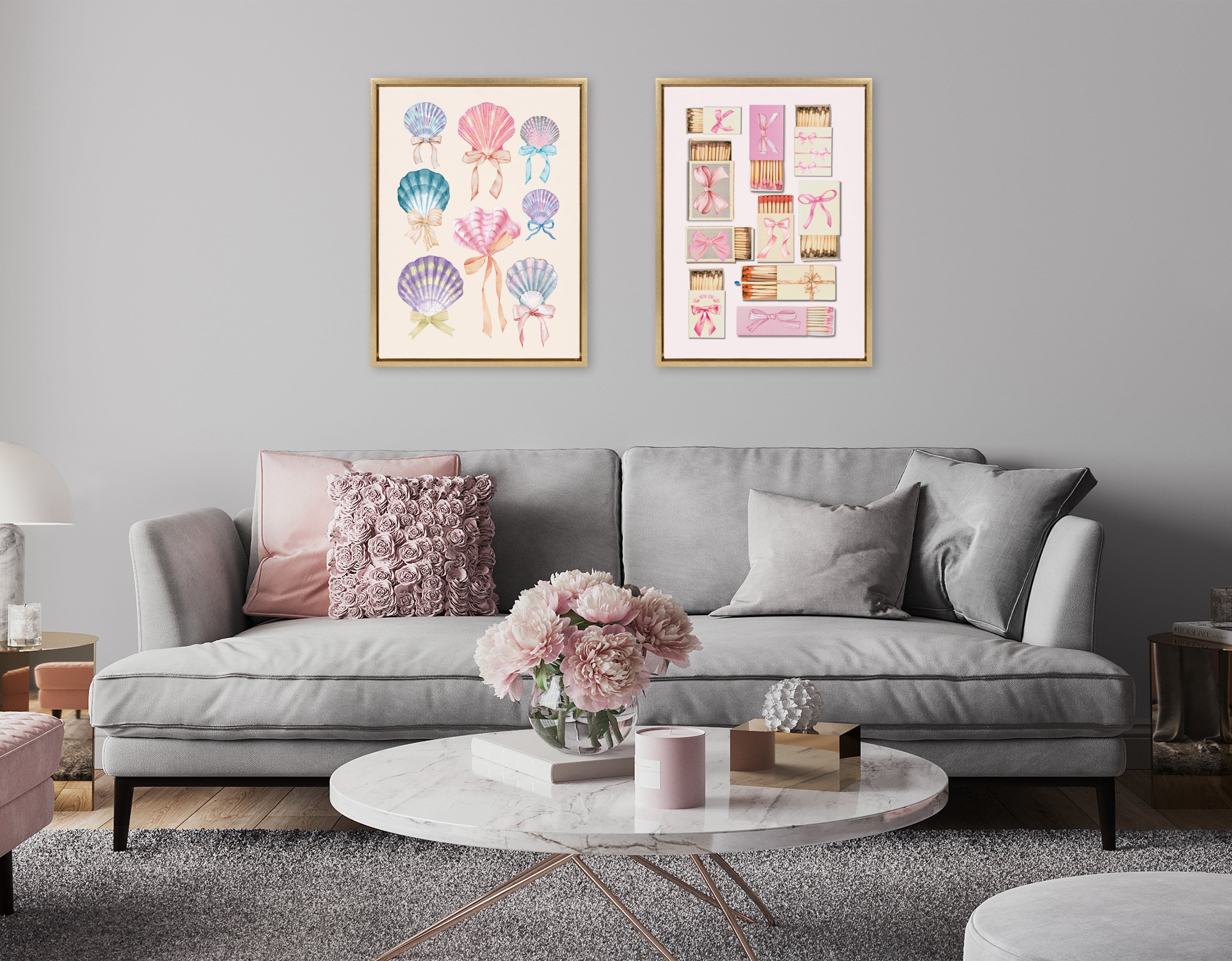 Sylvie Retro Matchboxes Bows Framed Canvas by Honey Island Studio