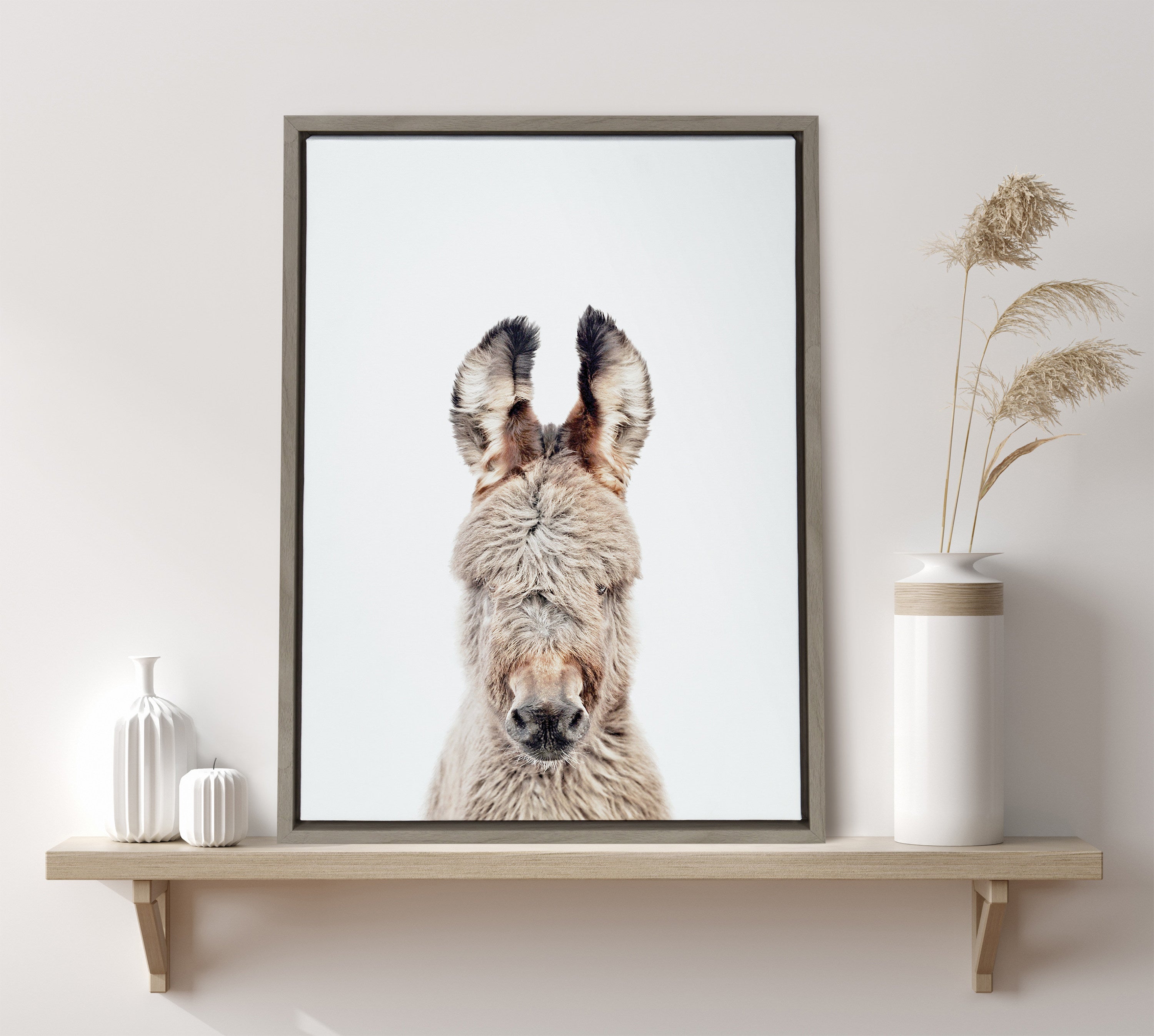 Sylvie Animal Studio Burro Portrait Framed Canvas by Amy Peterson Art Studio