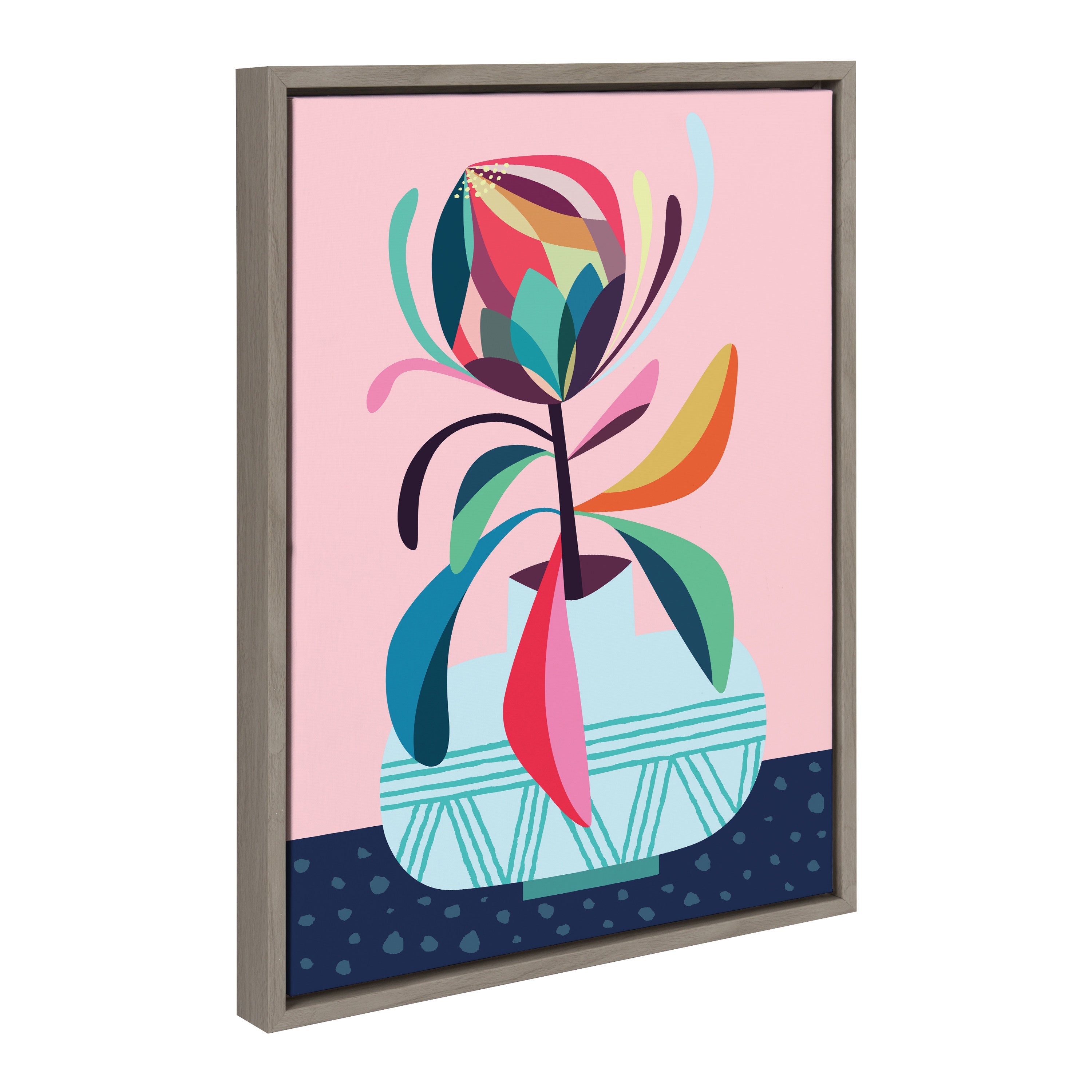 Sylvie Mid Century Modern Protea Framed Canvas by kateandlaurel - product image 10 for Resin Society