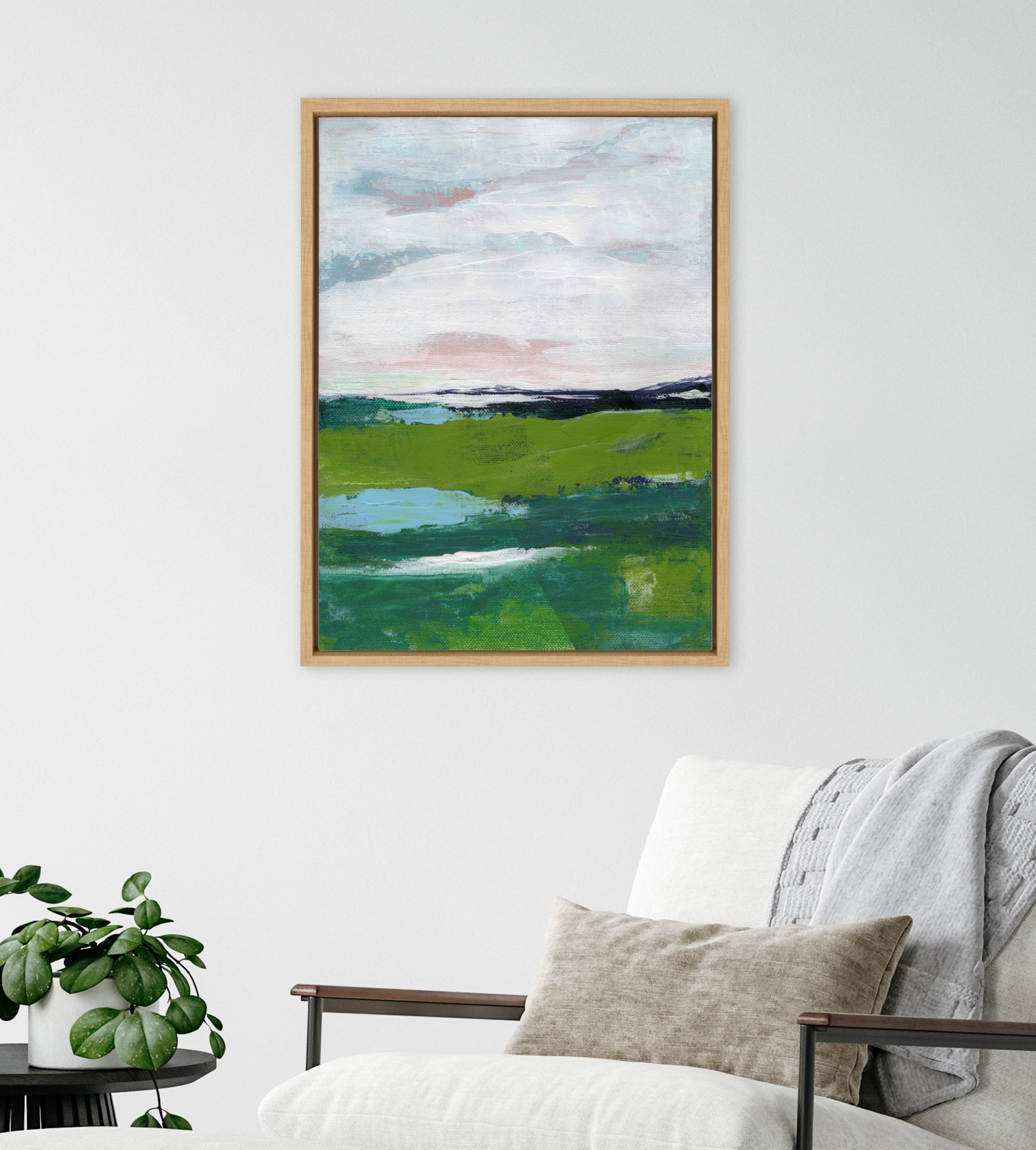 Sylvie Emerald Framed Canvas by Nikita Jariwala