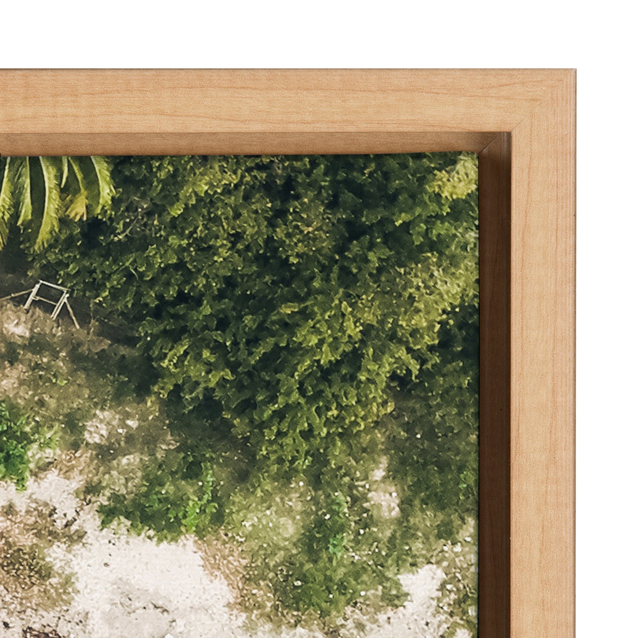 Sylvie Tropical Beach From Above Framed Canvas by Amy Peterson by kateandlaurel - product image 3 for Resin Society
