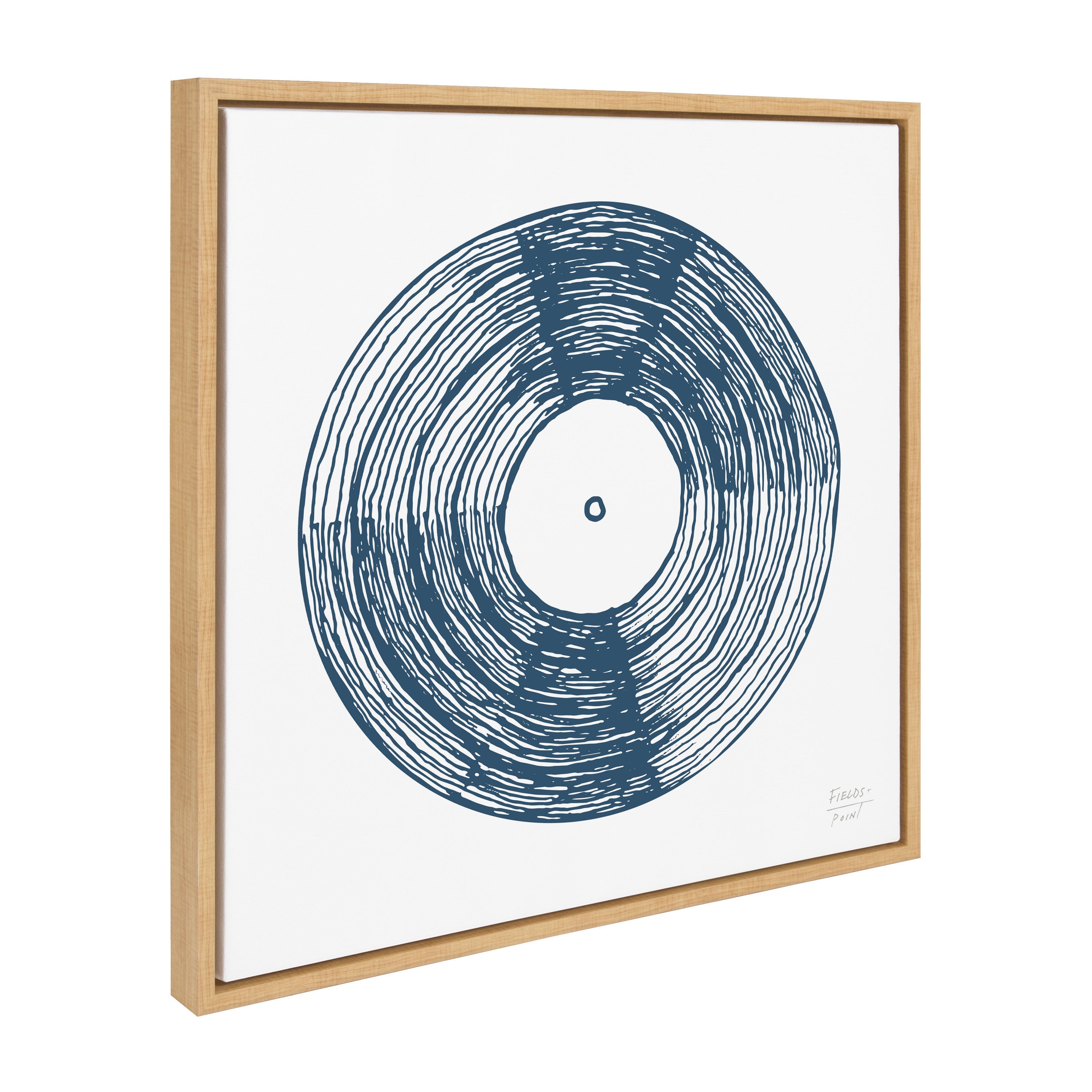 Sylvie Record Blue Framed Canvas by kateandlaurel - product image 11 for Resin Society