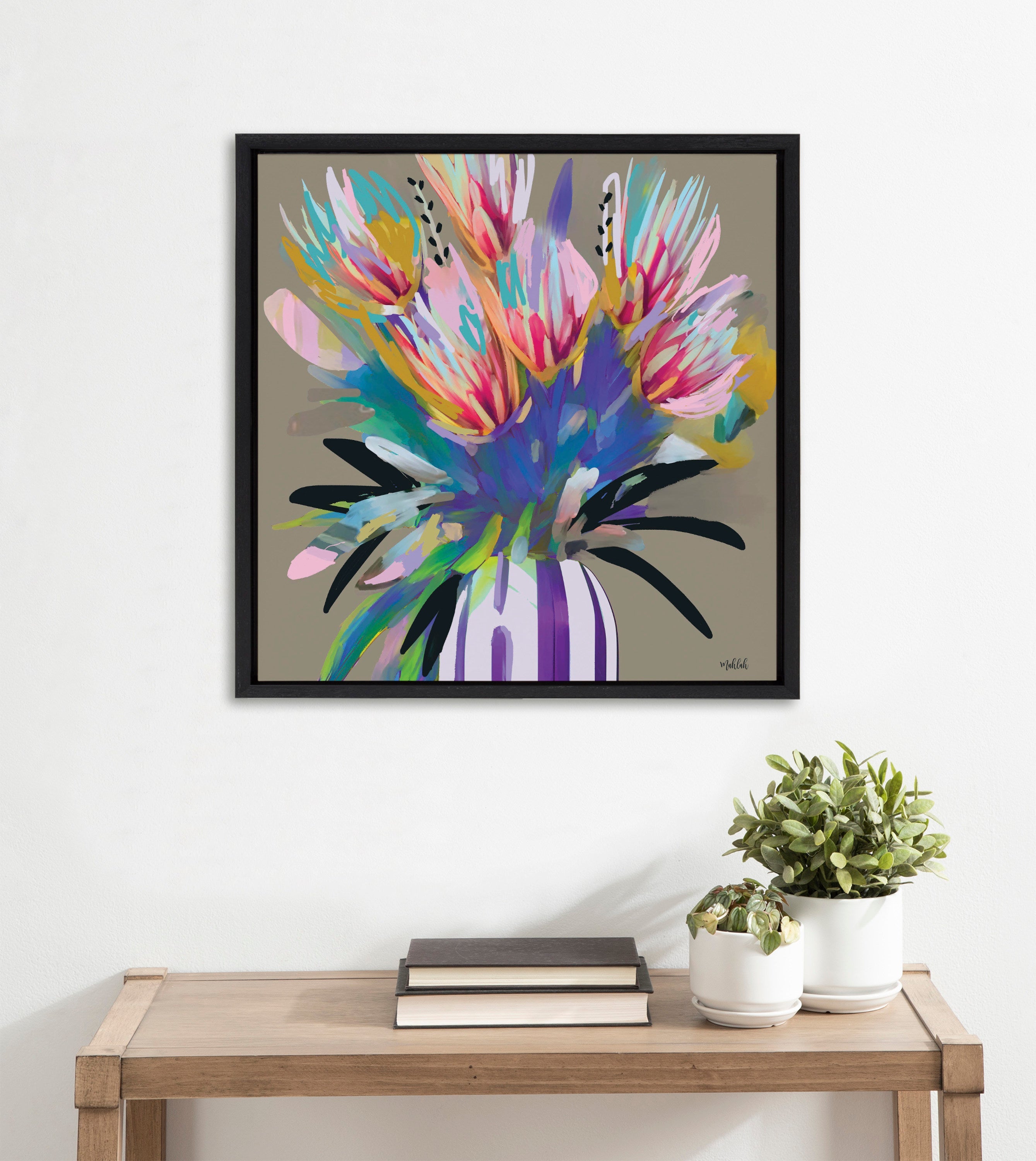 Sylvie Bright Flowers Framed Canvas by Inkheart Designs