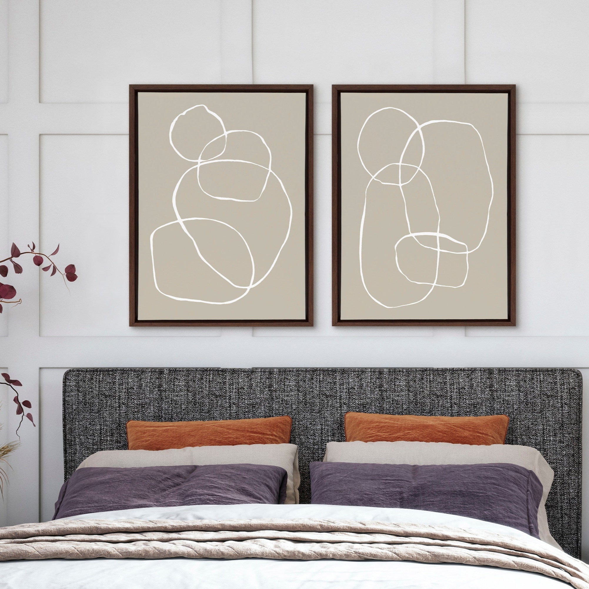 Sylvie Beige Going in Circles Framed Canvas Set by kateandlaurel - product image 4 for Resin Society