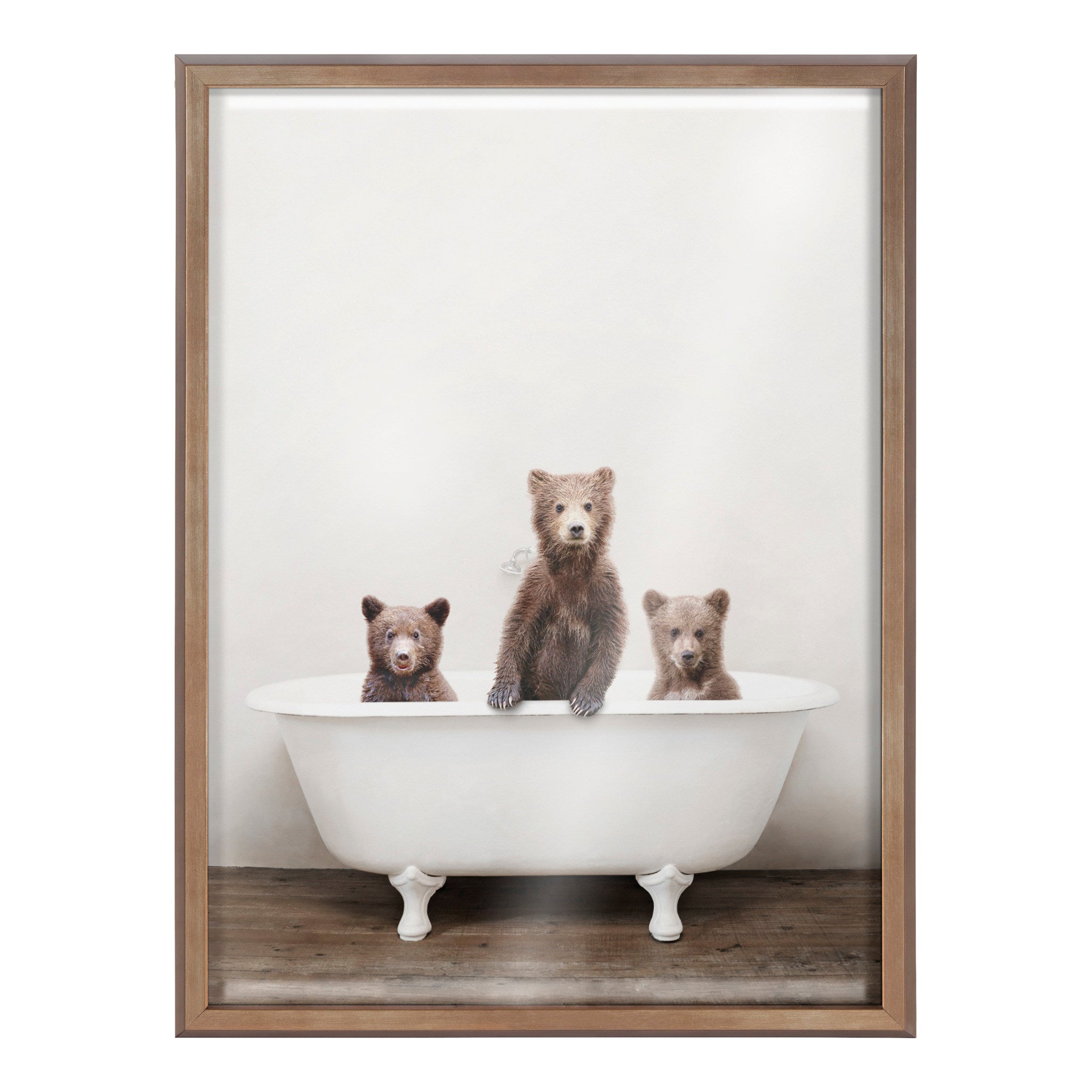 Blake Three Little Bears in Vintage Bathtub Framed Printed Glass by kateandlaurel - product image 2 for Resin Society