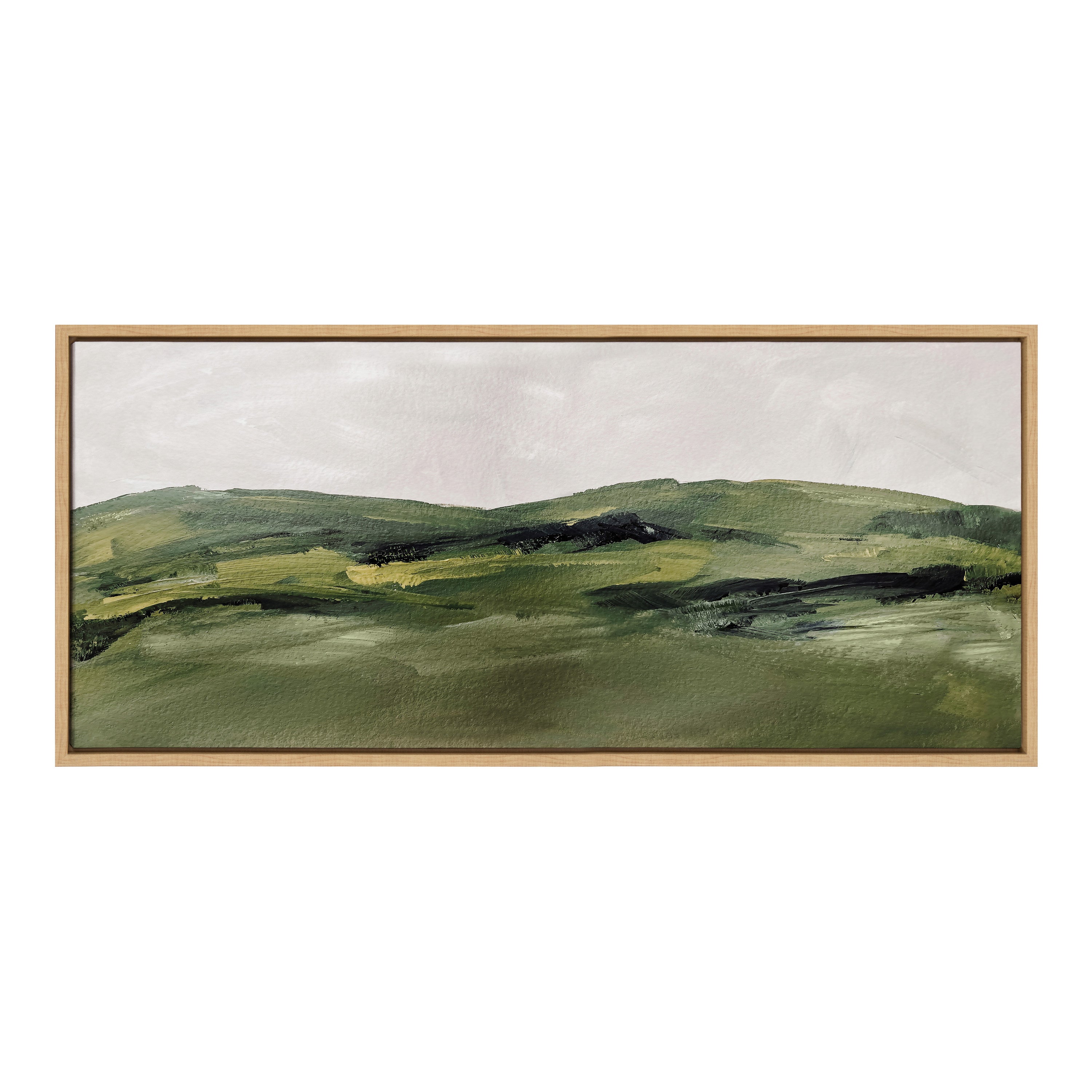 Sylvie Green Mountain Landscape Framed Canvas by Amy Lighthall