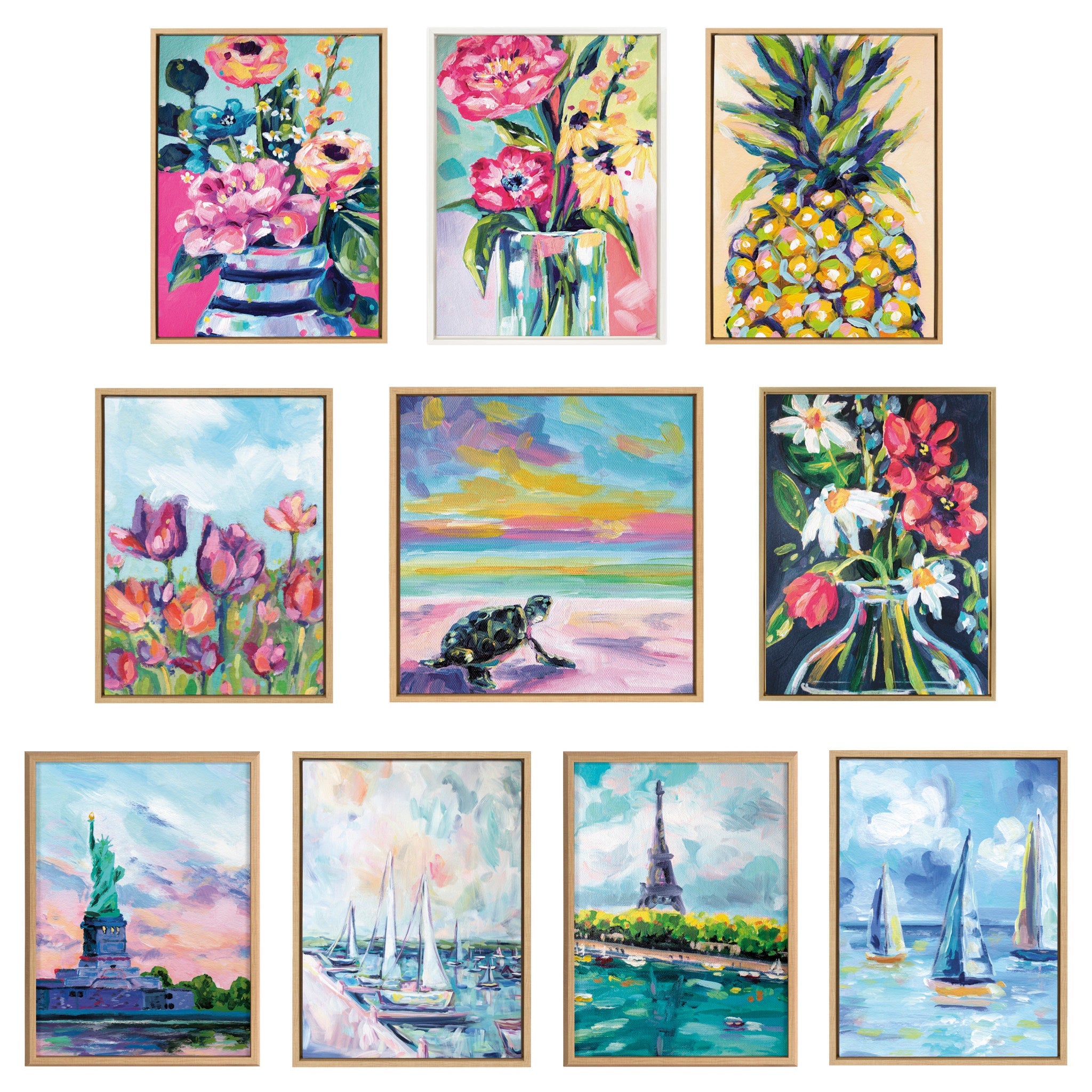 Sylvie Flamingo Study and Feathery Friend Framed Canvas Art Set by Rachel Christopoulos