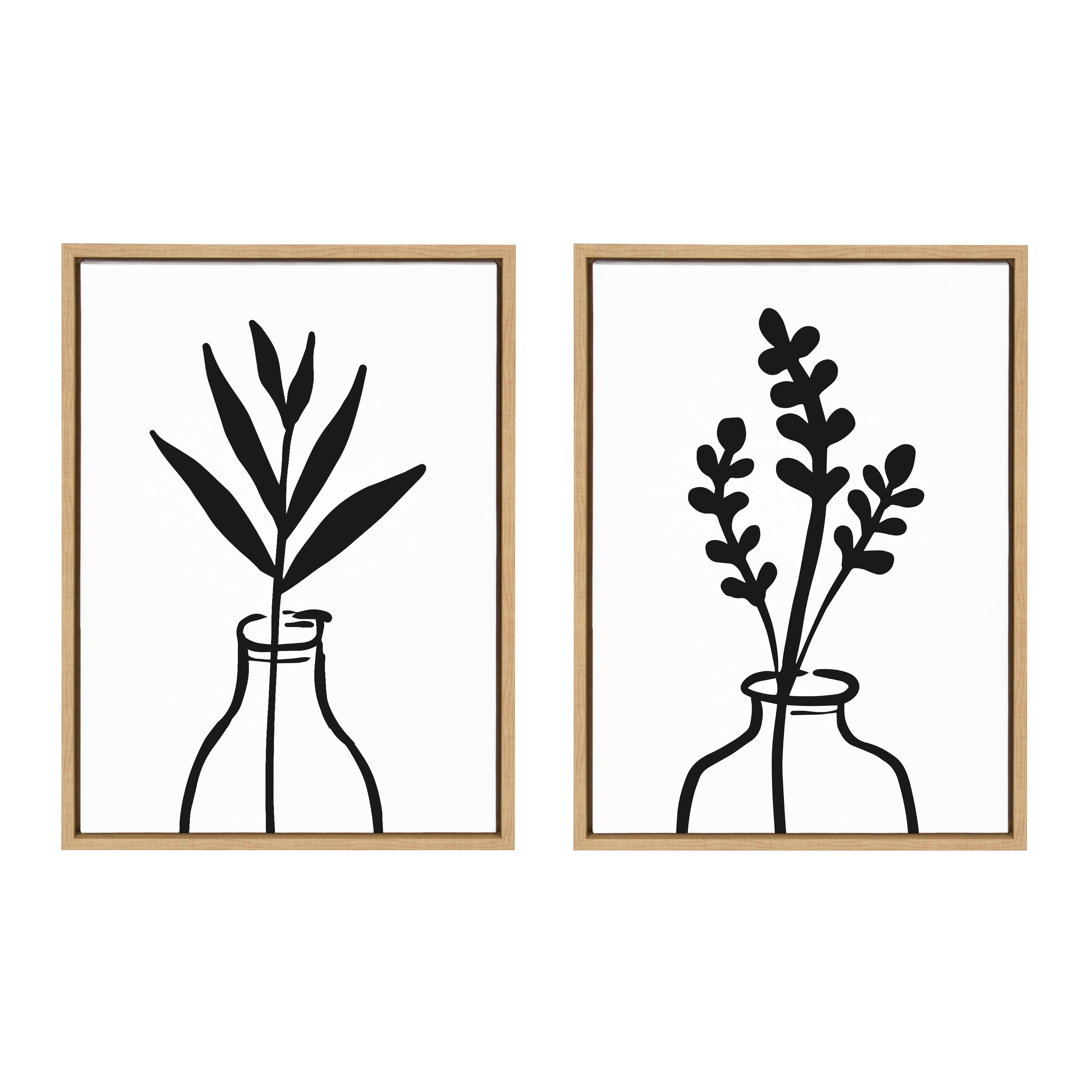 Sylvie Modern Botanical Vase Framed Canvas Set by The Creative Bunch by kateandlaurel - product image 11 for Resin Society