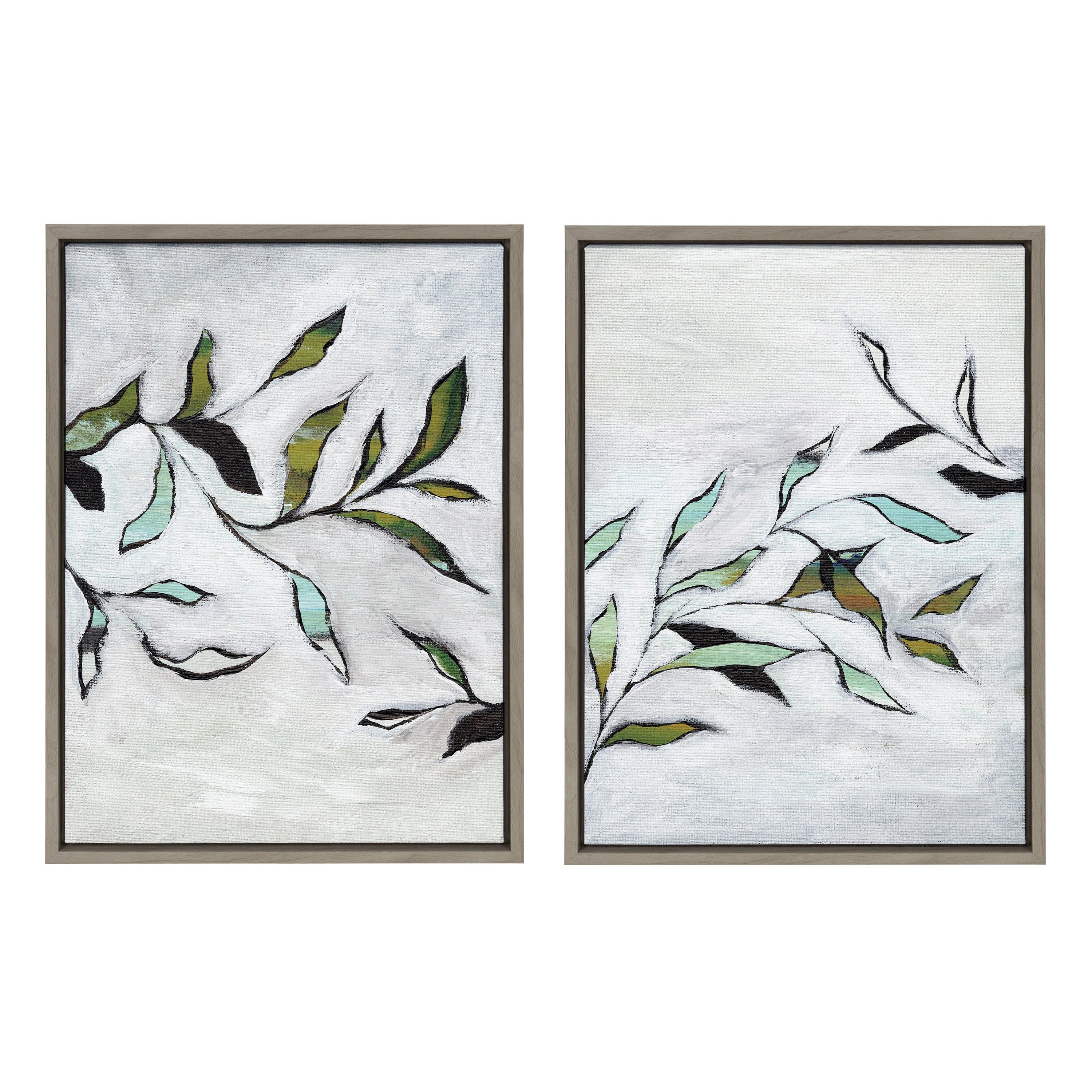 Sylvie Branch I and II Framed Canvas Art Set by Nikita Jariwala
