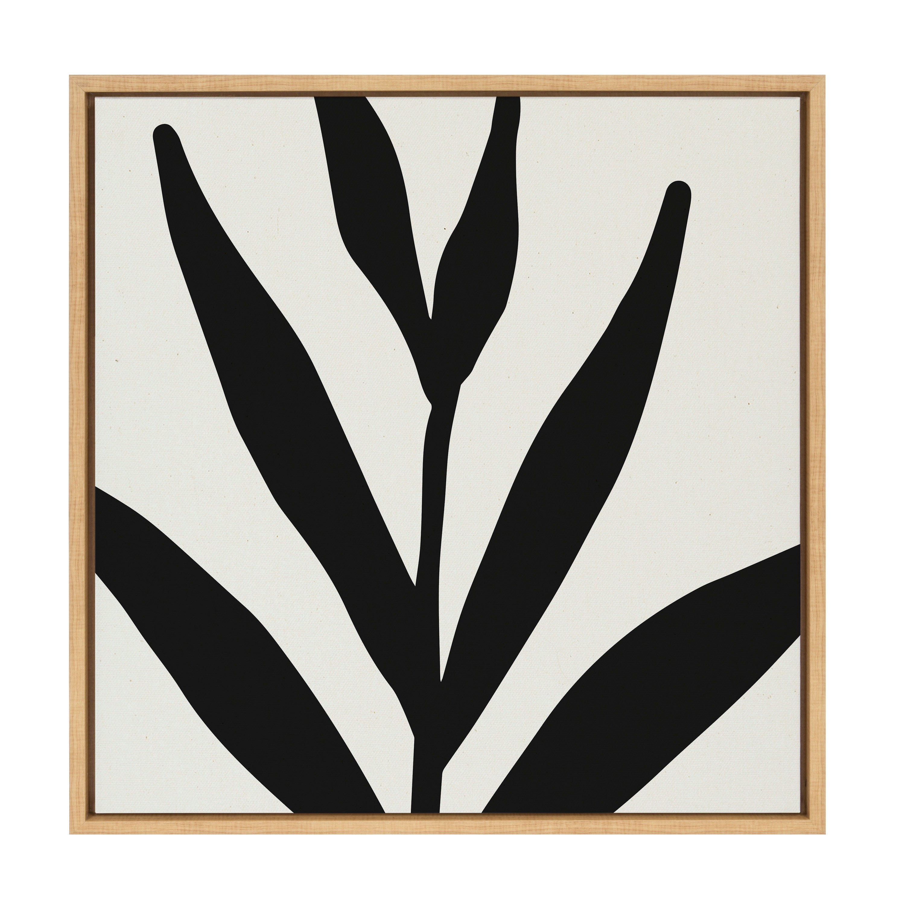 Sylvie Modern Botanical Neutral Abstract 1 Framed Canvas