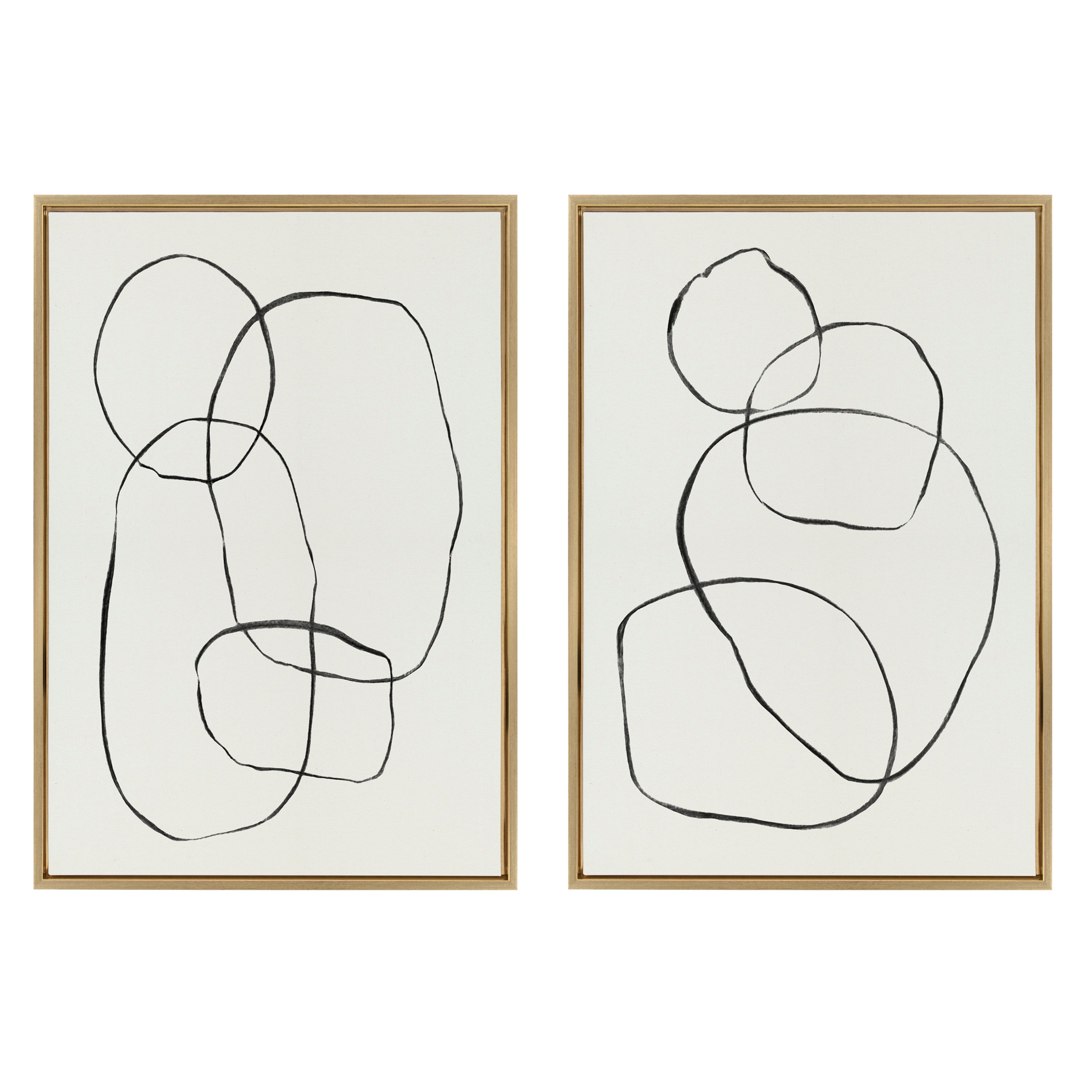 Sylvie Going in Circles Framed Textured Canvas Set