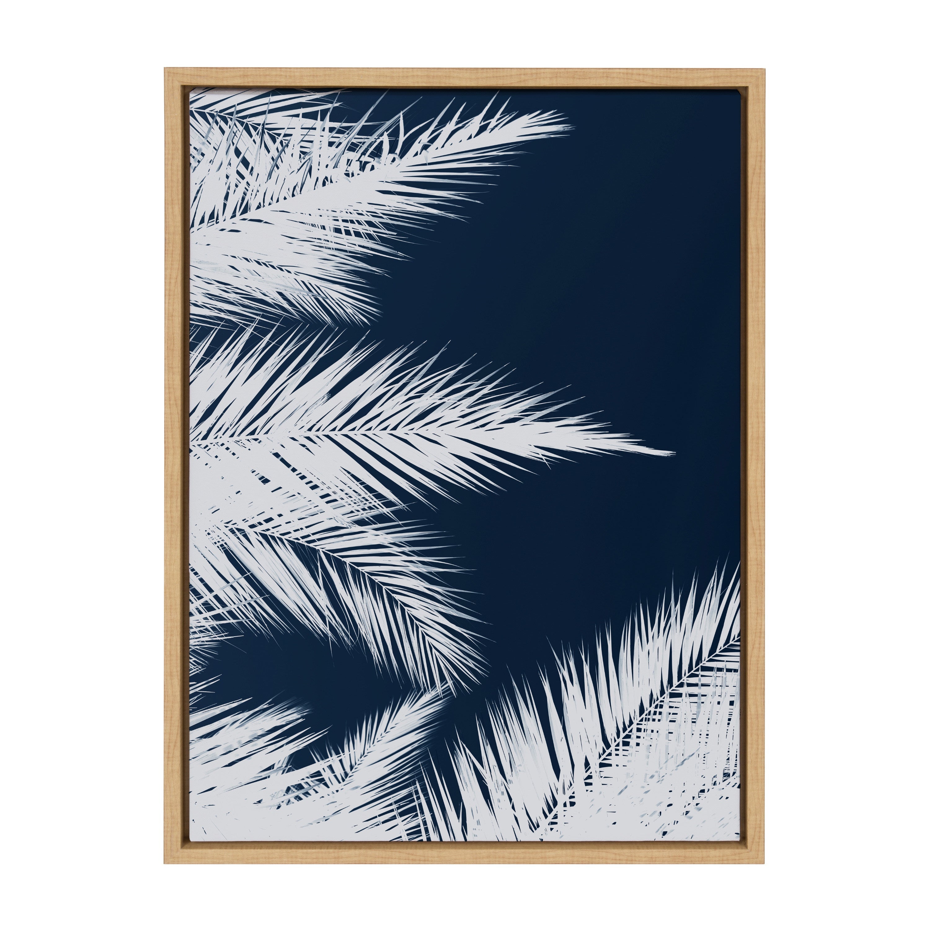 Sylvie Palm Cyanotype 1 Framed Canvas by Alicia Bock