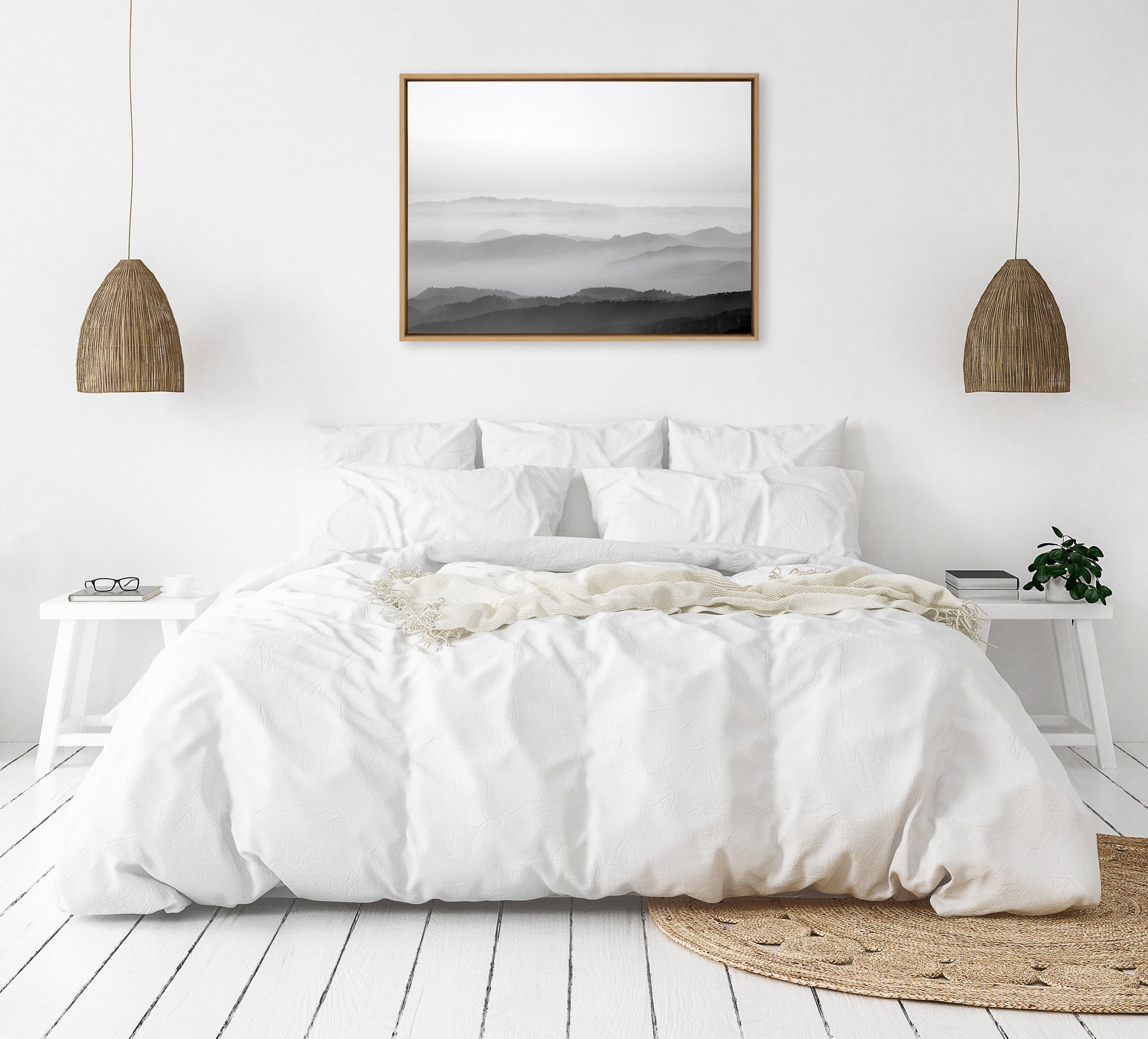 Sylvie Misty Mountains BW Framed Canvas by kateandlaurel - product image 11 for Resin Society