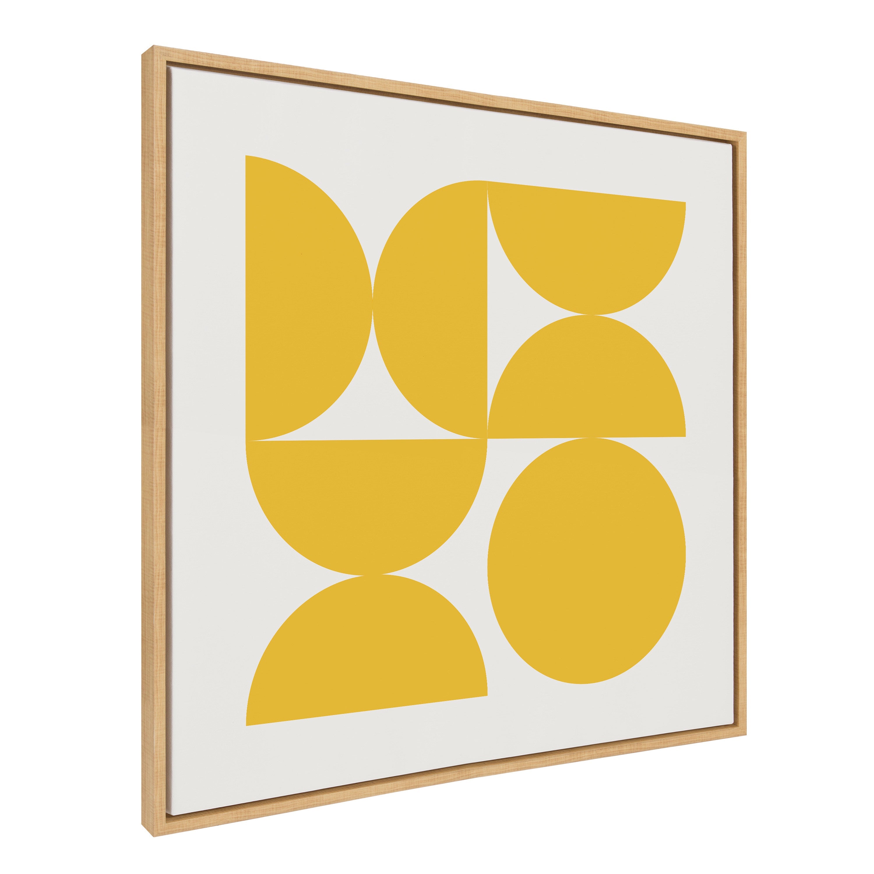 Sylvie Bold Vintage Geometric Sunshine Yellow Framed Canvas by kateandlaurel - product image 7 for Resin Society