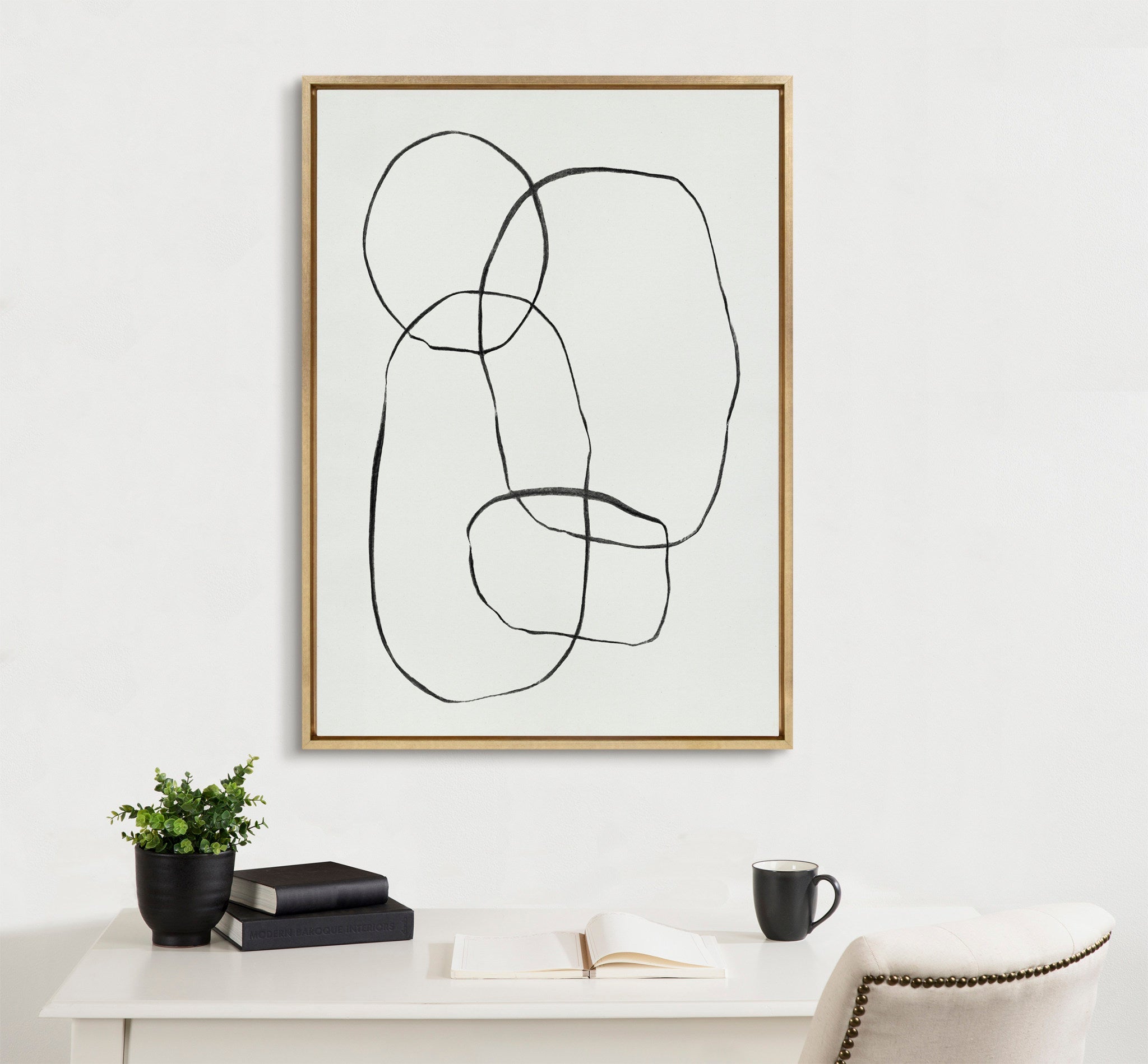 Sylvie 871 Modern Circles Framed Canvas by kateandlaurel - product image 8 for Resin Society