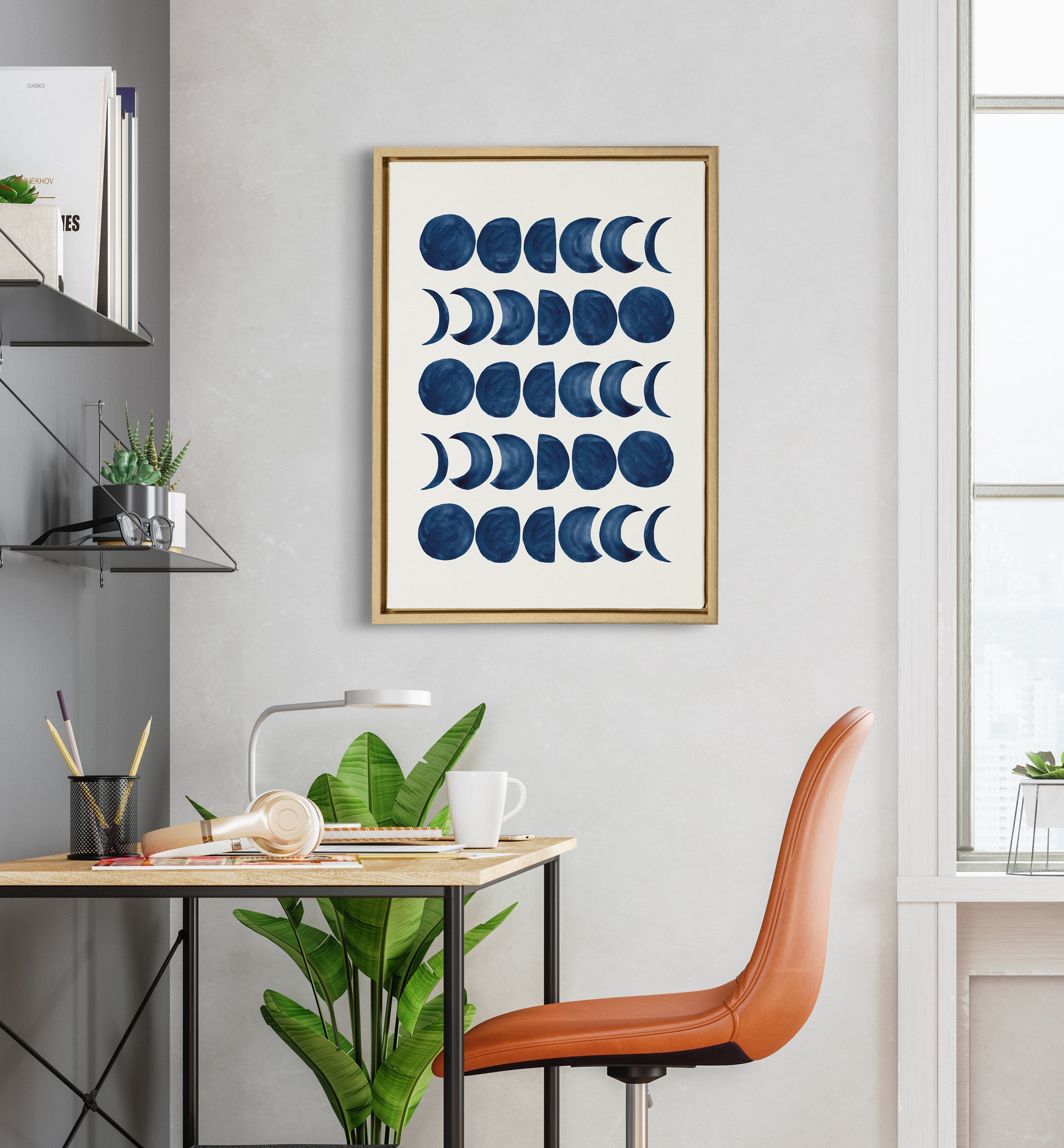 Sylvie Moon Phases Framed Canvas by kateandlaurel - product image 19 for Resin Society