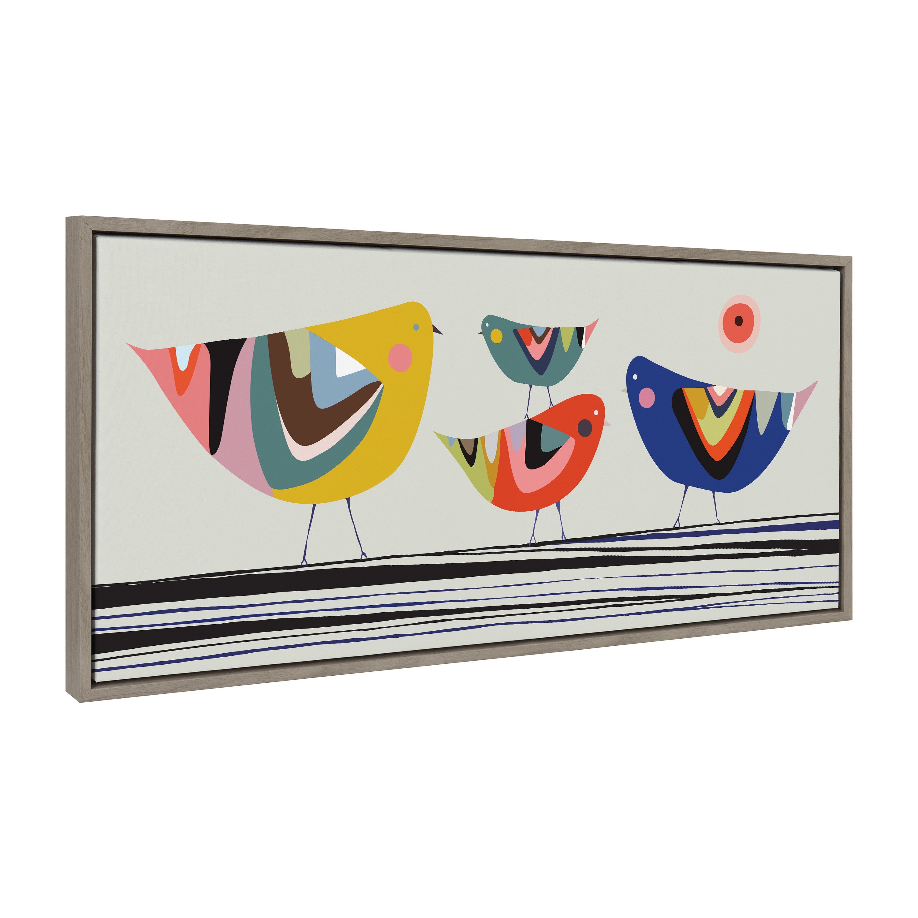 Sylvie Family Tree 4 Birds Framed Canvas by kateandlaurel - product image 2 for Resin Society