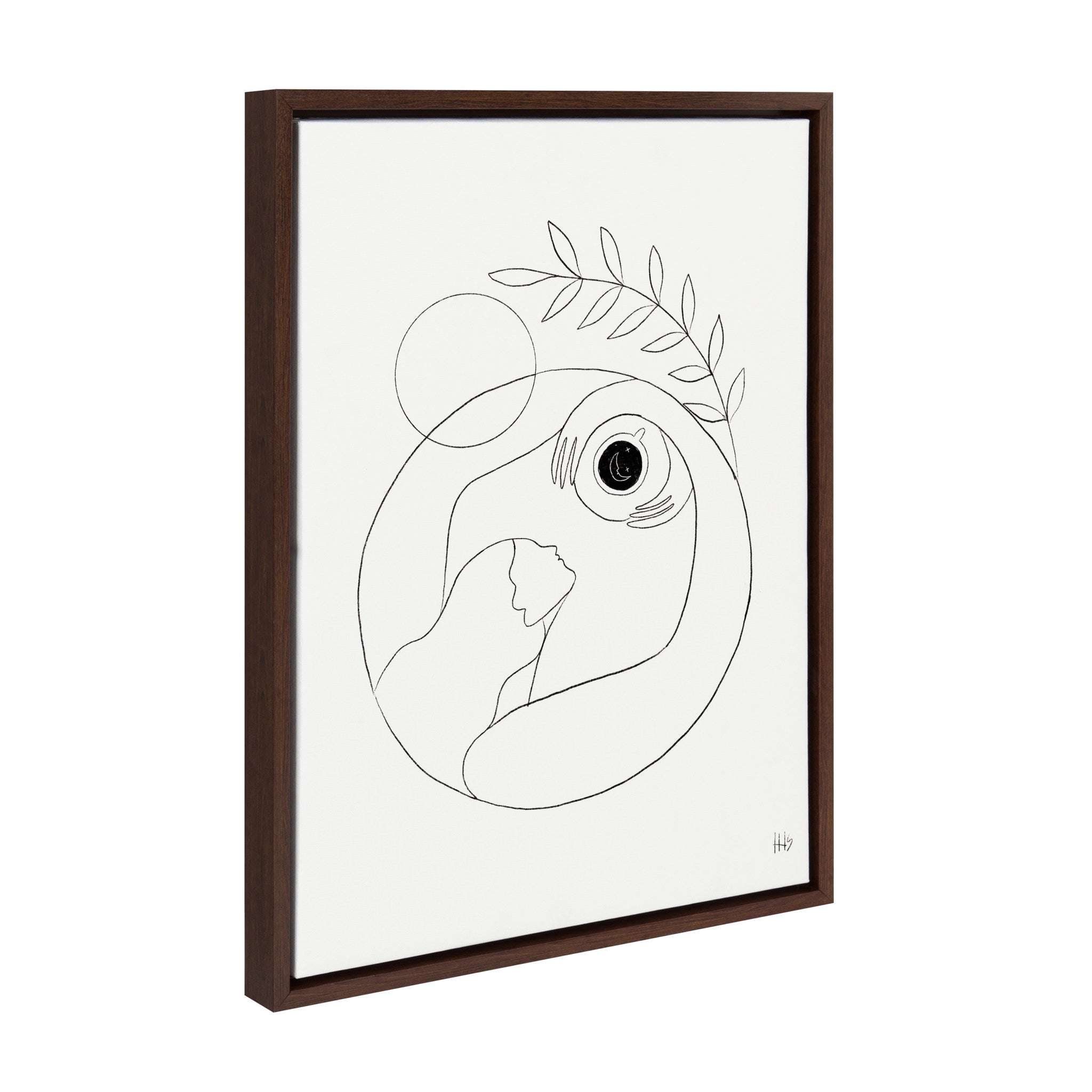 Sylvie Morning Coffee Hug Framed Canvas by kateandlaurel - main product image for Resin Society